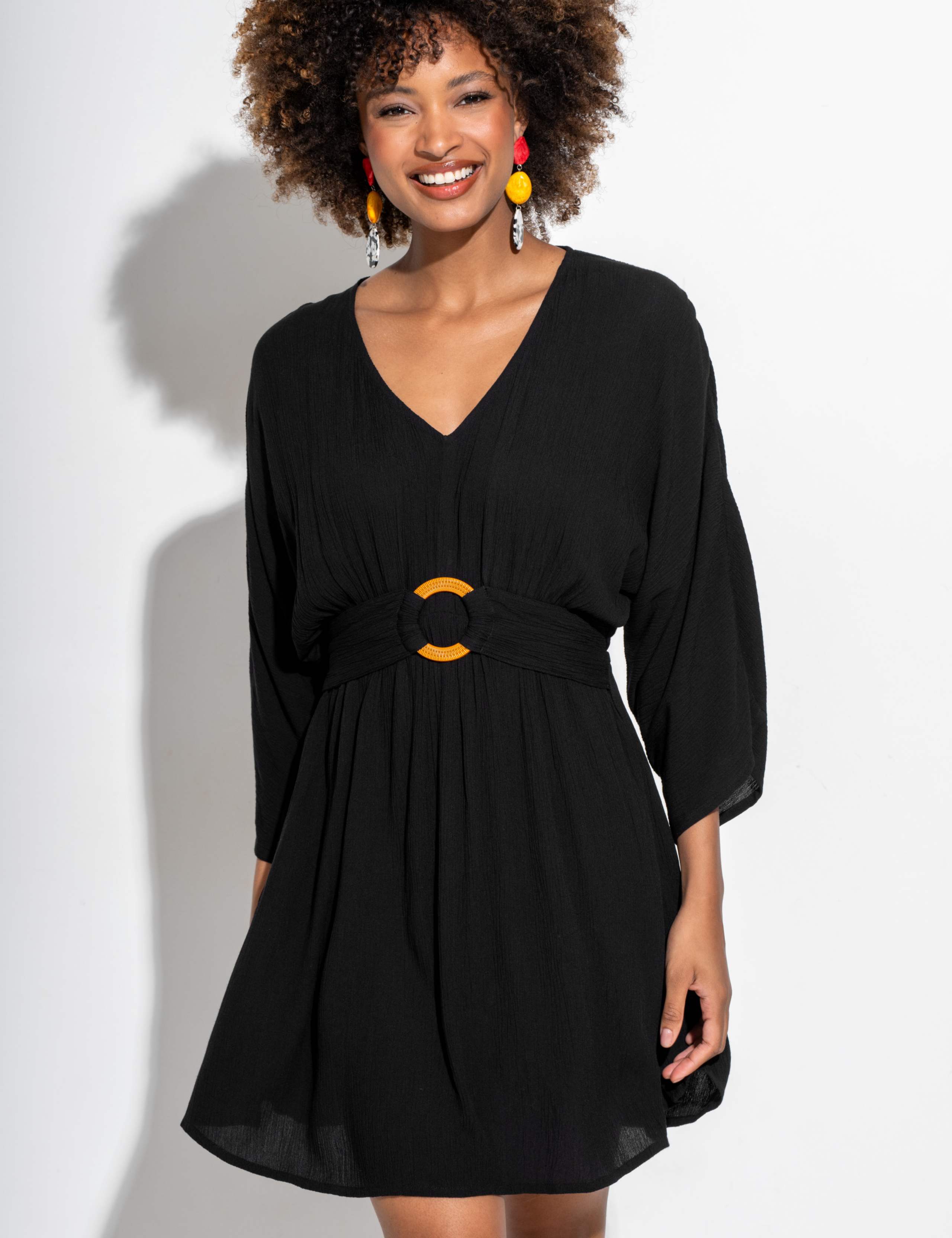 Crinkle O Ring Short Beach Kaftan 7 of 7