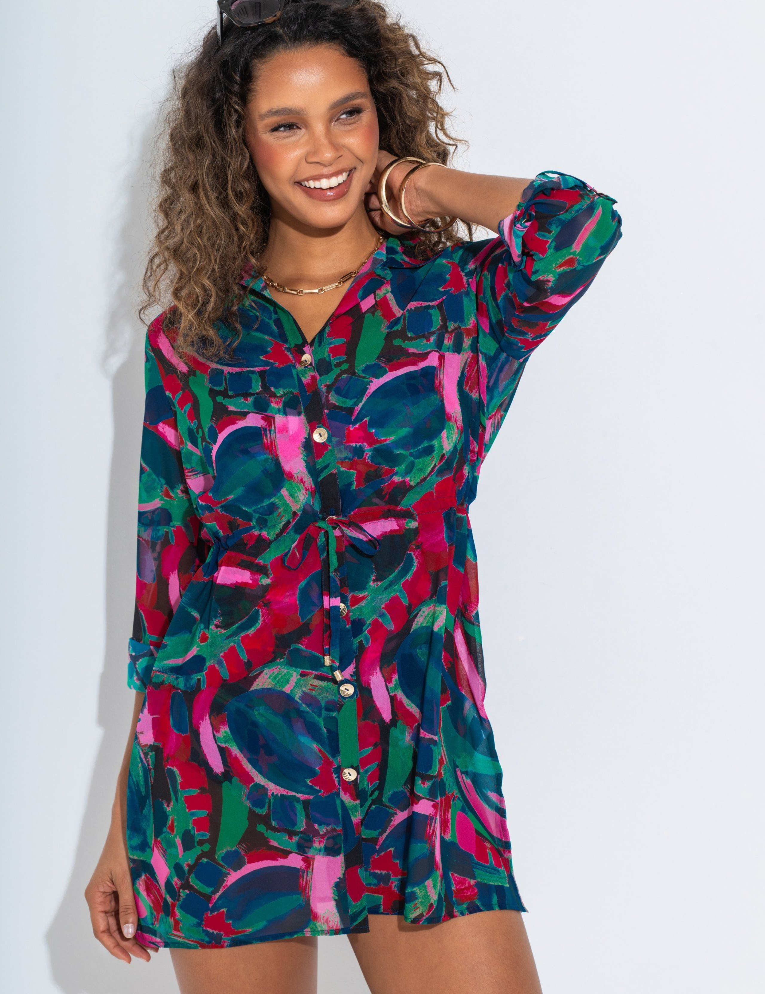 Chiffon Button Through Beach Shirt 3 of 5