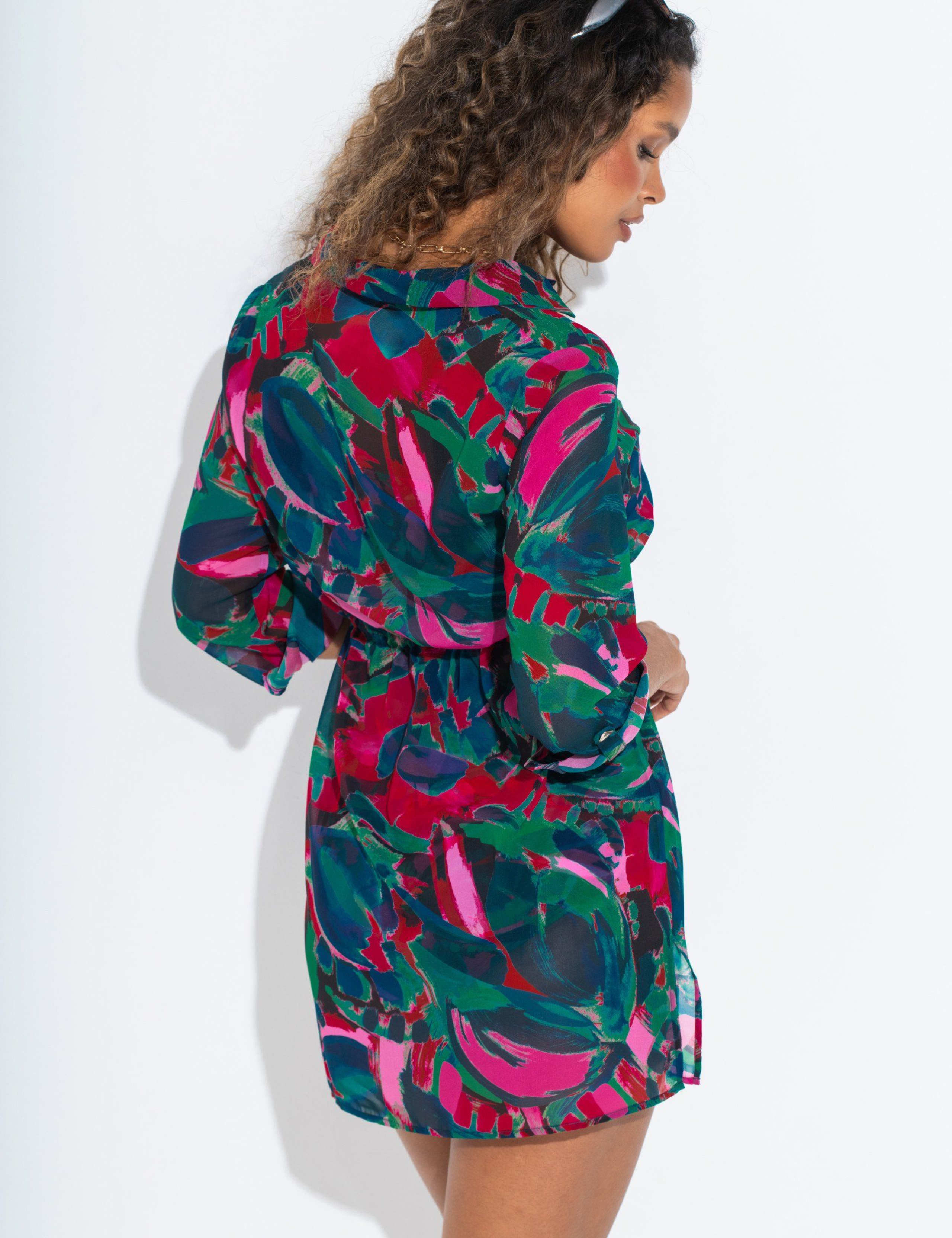 Chiffon Button Through Beach Shirt 5 of 5