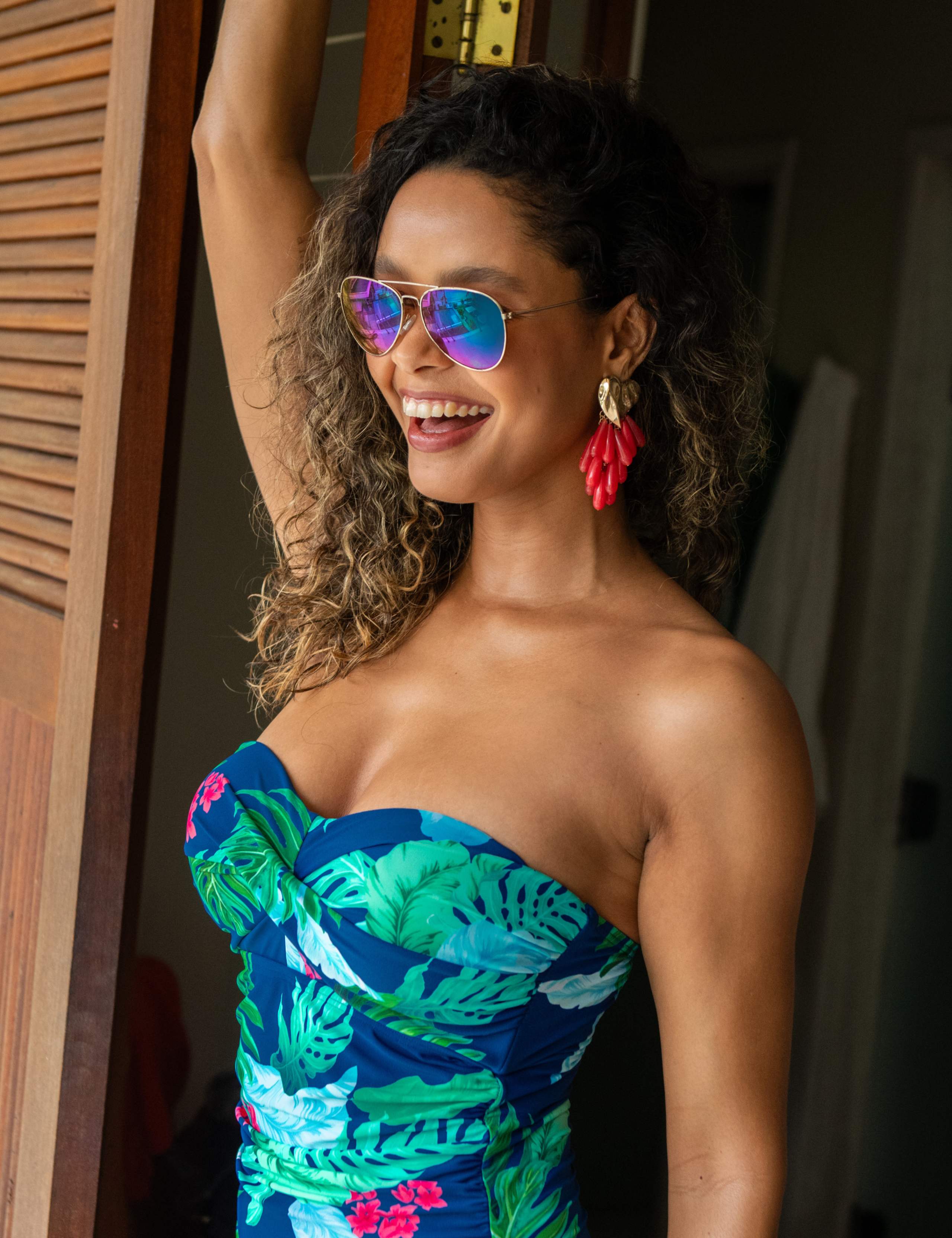 Petite Santa Monica Tummy Control Floral Swimsuit 3 of 7