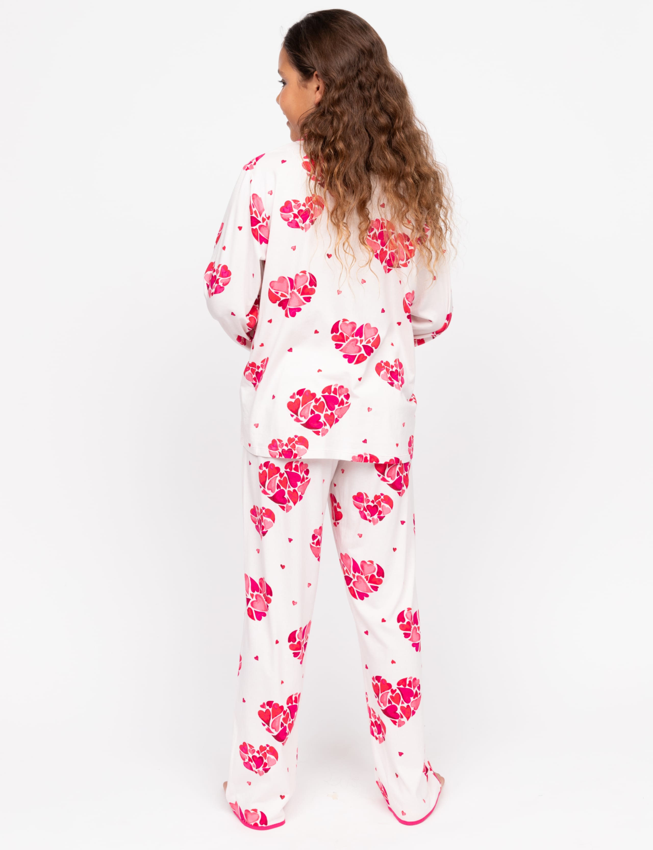 Cotton Blend Valentines Heart Print Pyjamas (2-13 Yrs) 4 of 4
