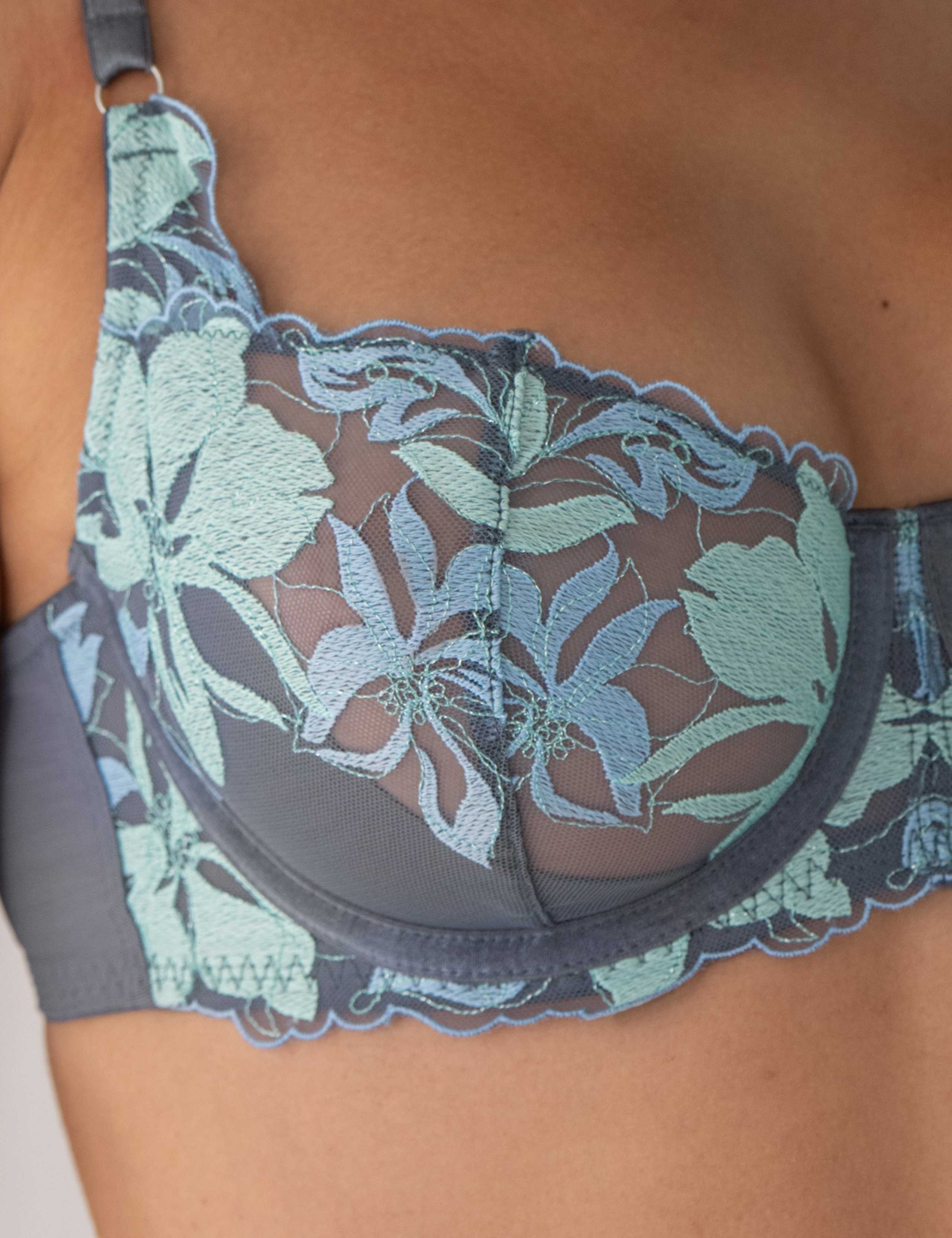 Mesh Embroidered Wired Full Cup Bra 9 of 9