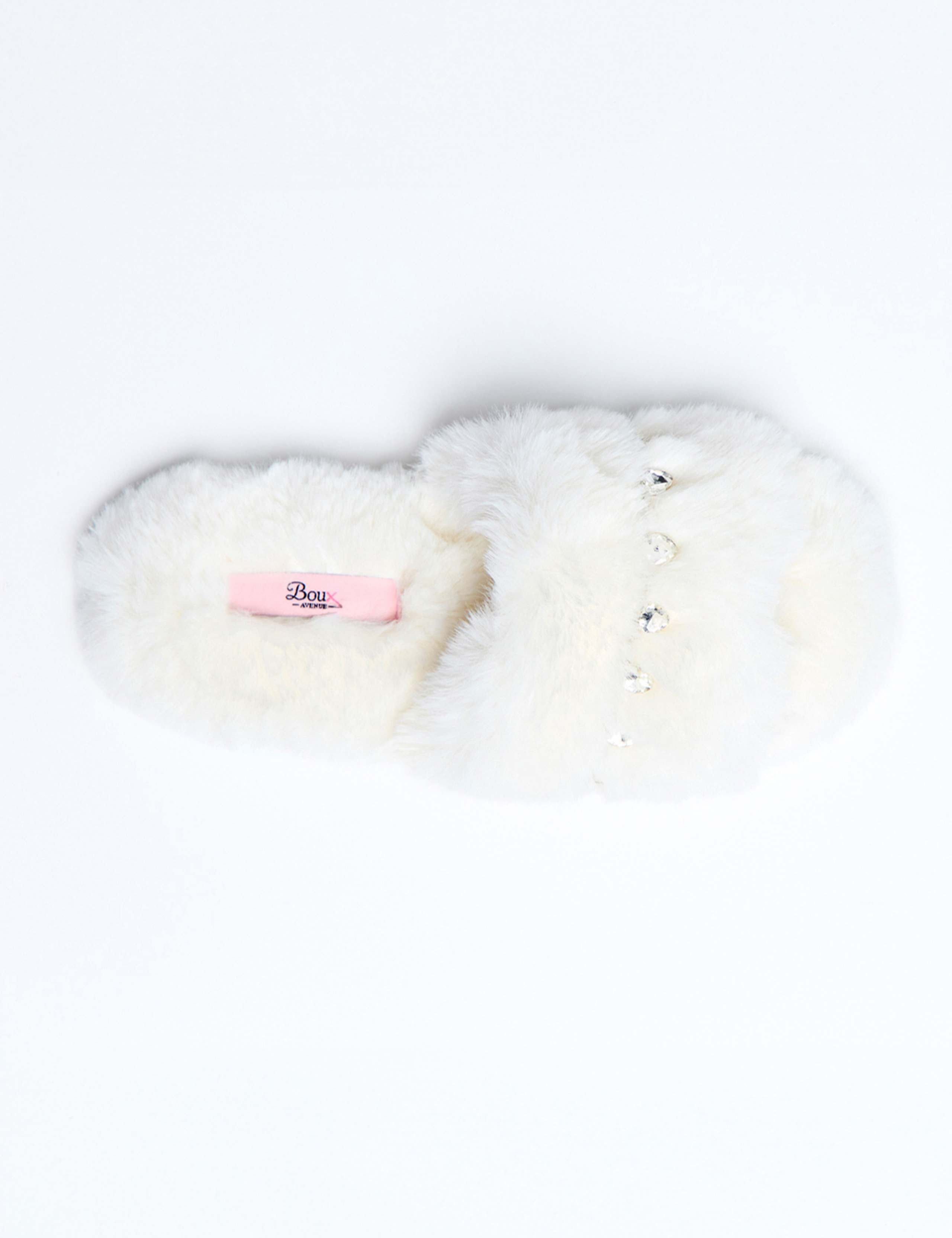 Faux Fur Embellished Flat Sliders 3 of 6