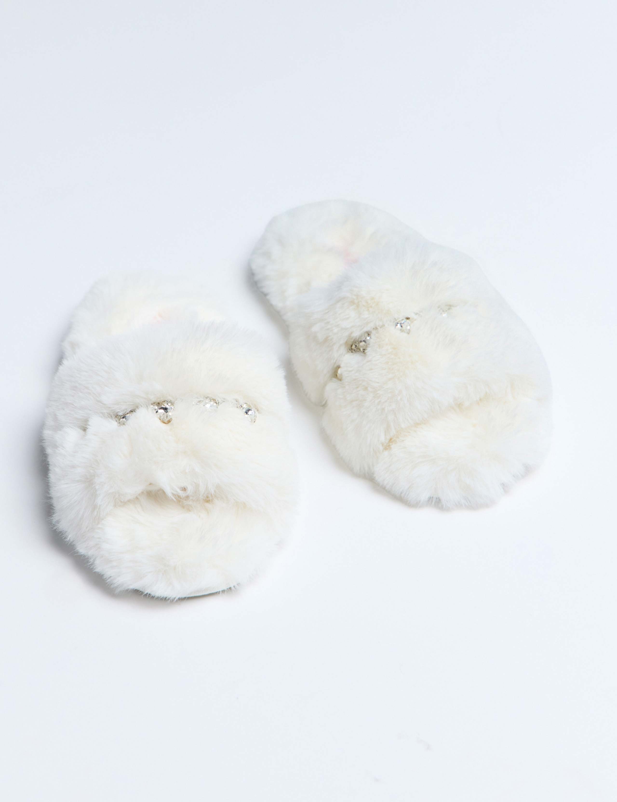 Faux Fur Embellished Flat Sliders 4 of 6
