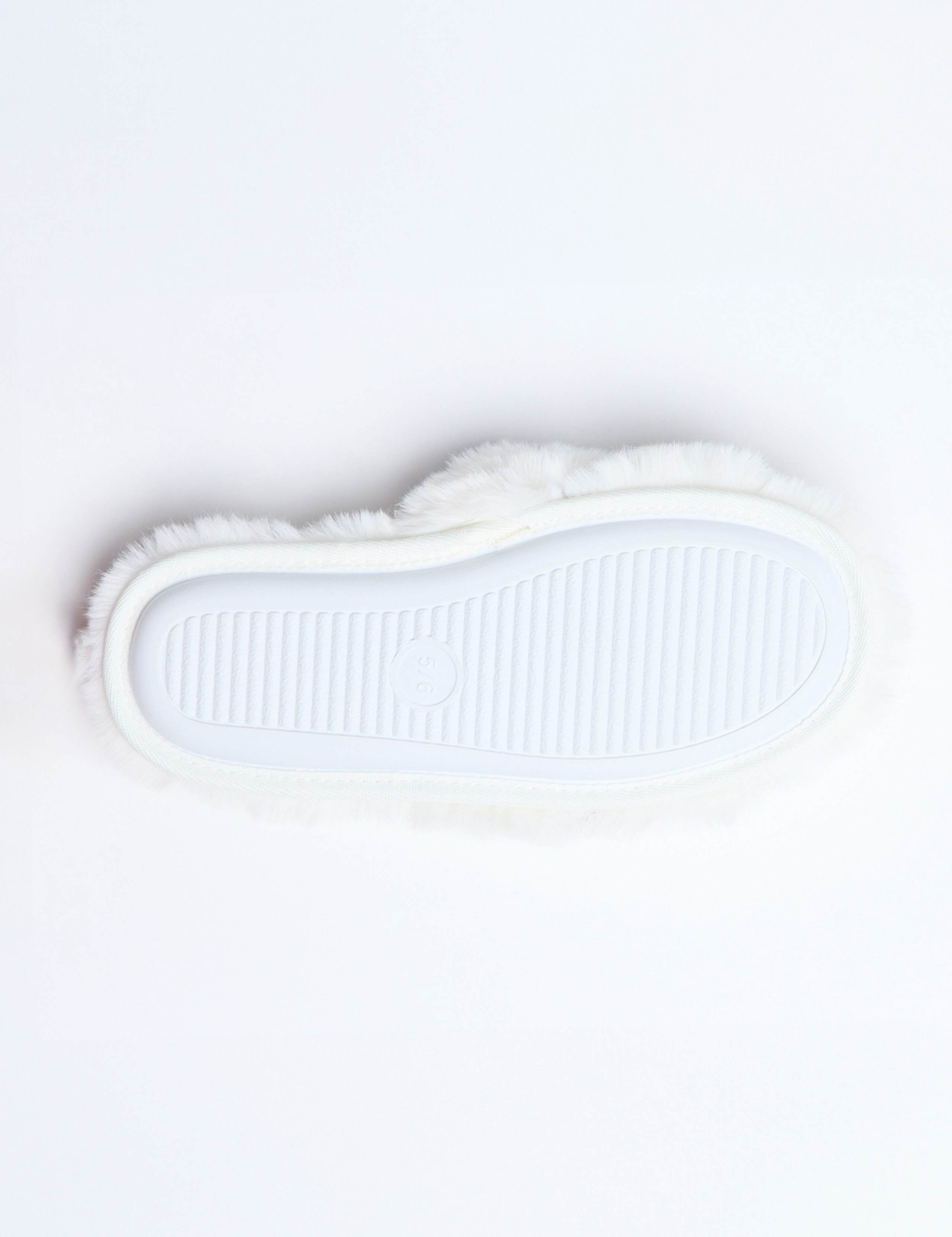 Faux Fur Embellished Flat Sliders 6 of 6