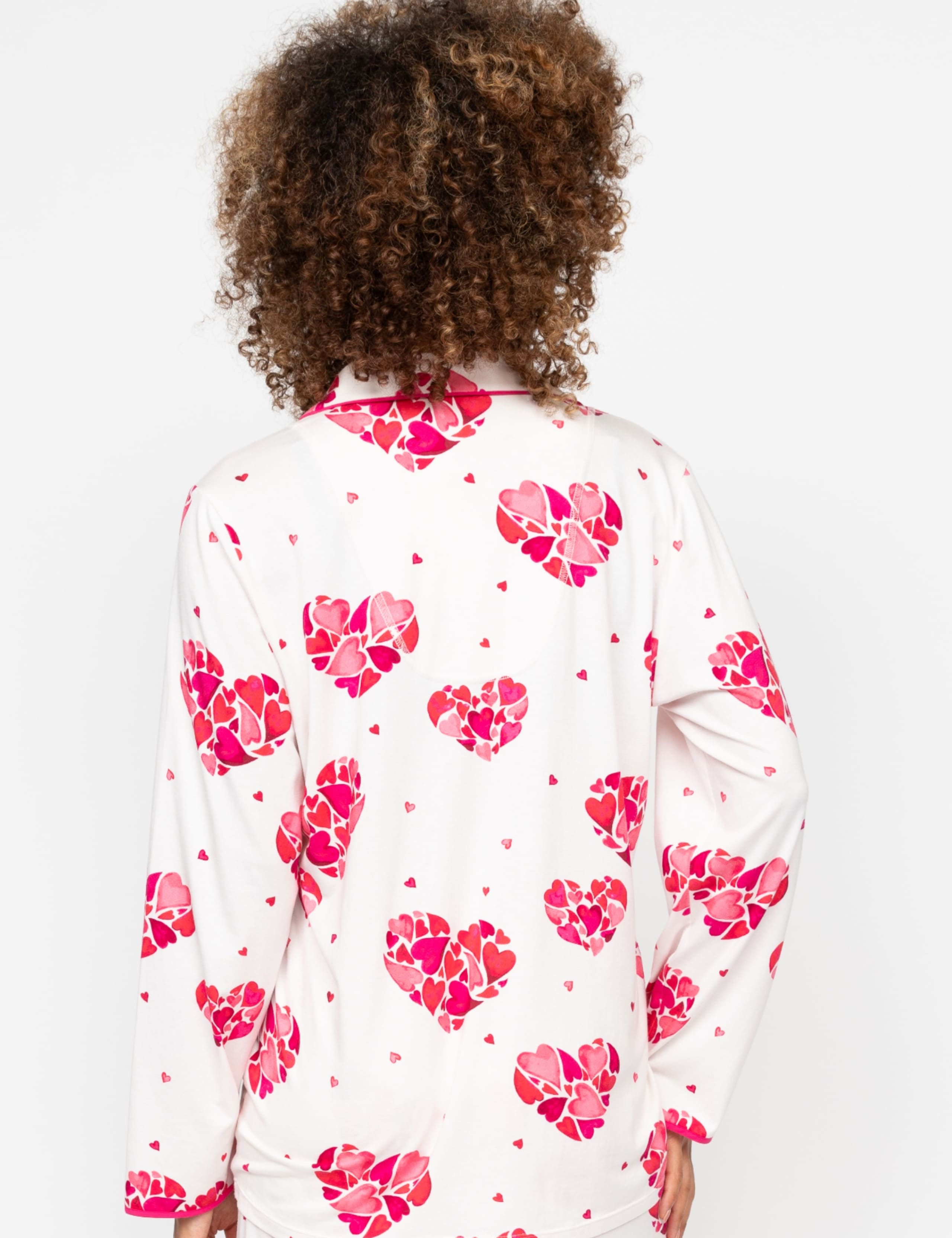 Jersey Heart Print Revere Pyjama Top 4 of 4