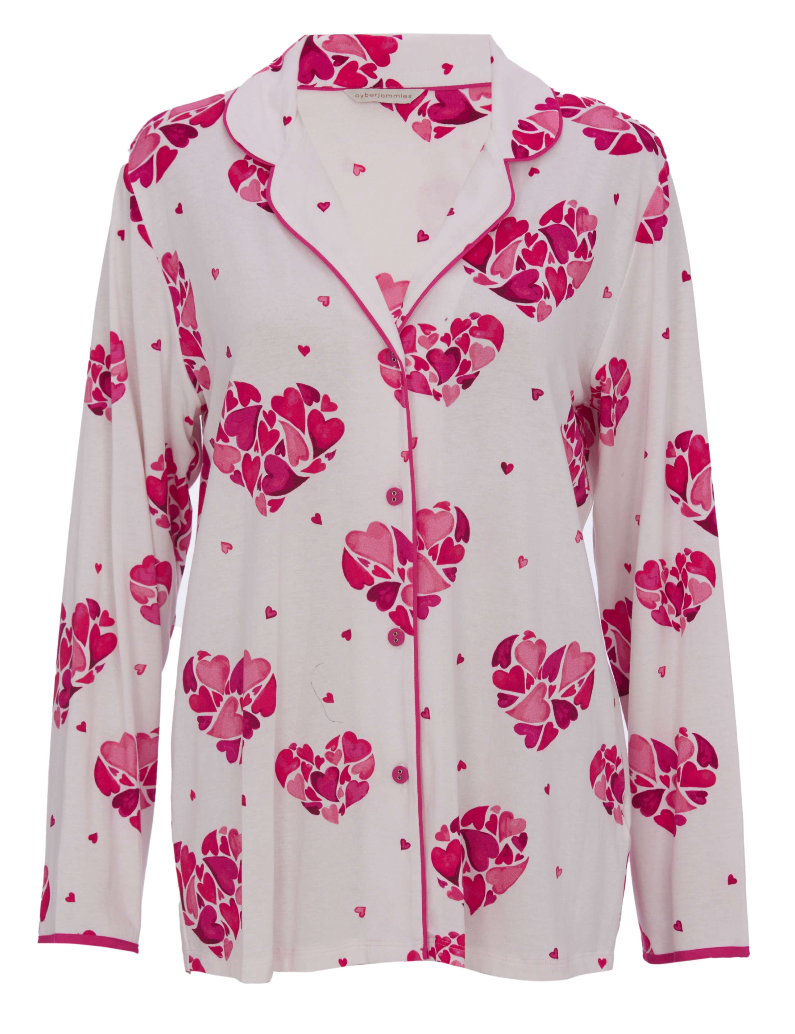 Jersey Heart Print Revere Pyjama Top 2 of 4