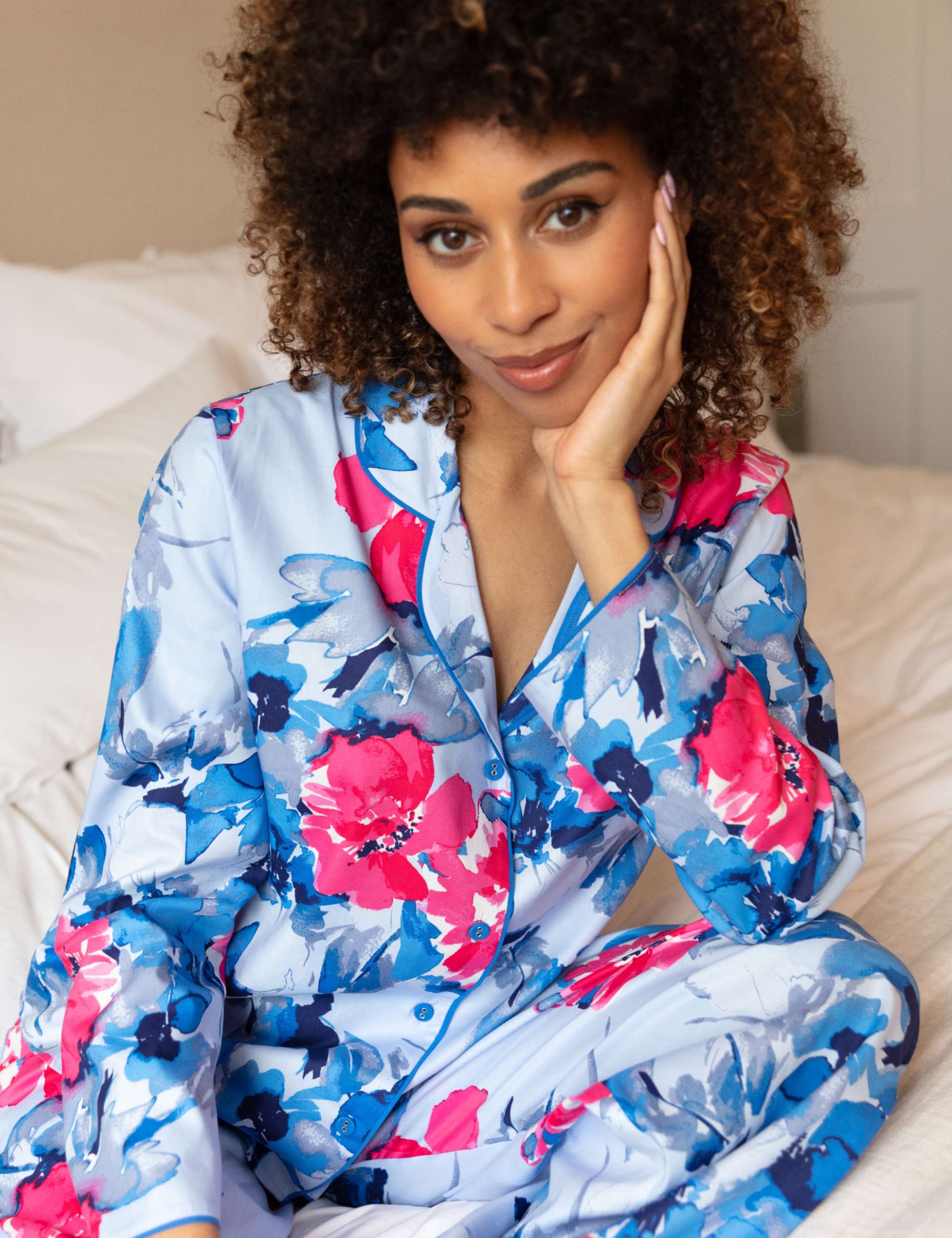 Cotton Modal Floral Revere Pyjama Top 3 of 4