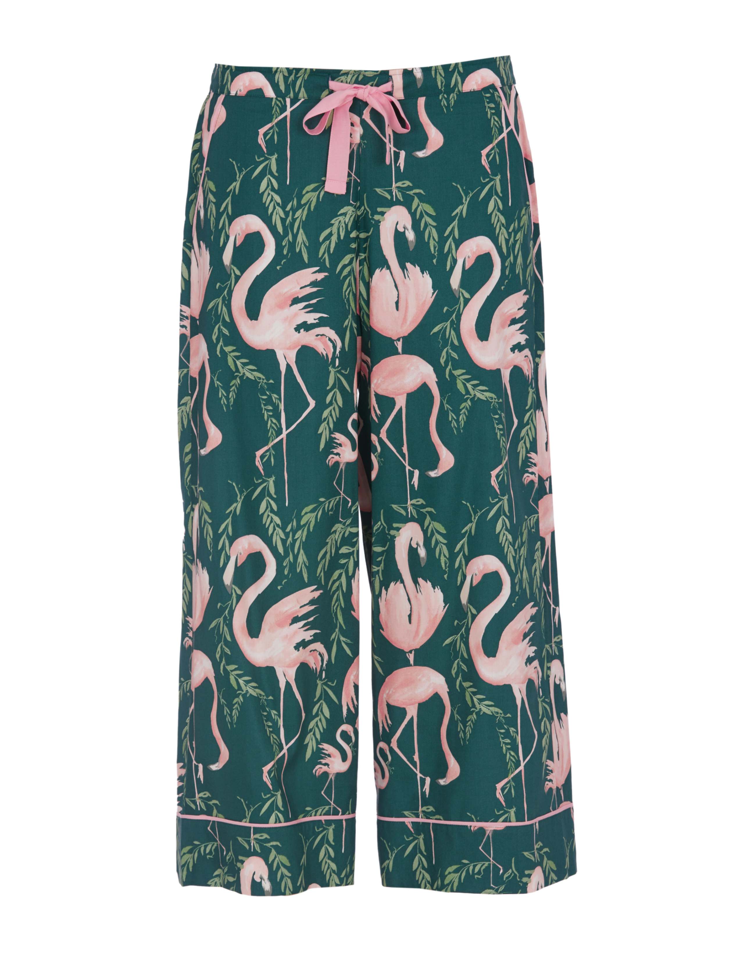 Cotton Modal Flamingo Cropped Pyjama Bottoms 2 of 4