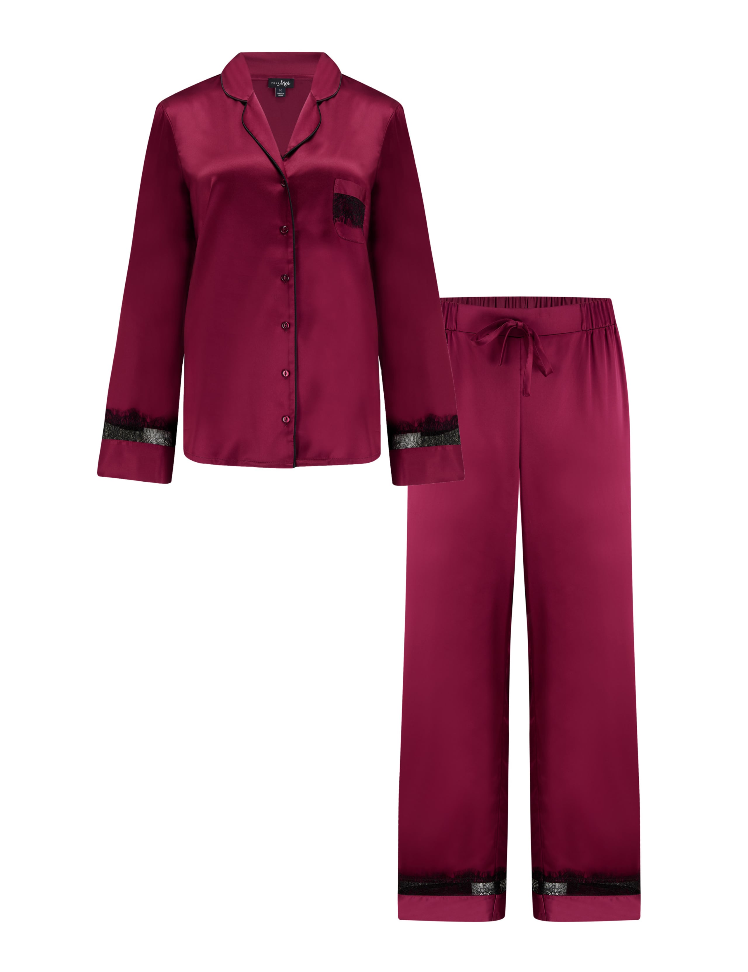Satin Lace Pyjama Set 2 of 8