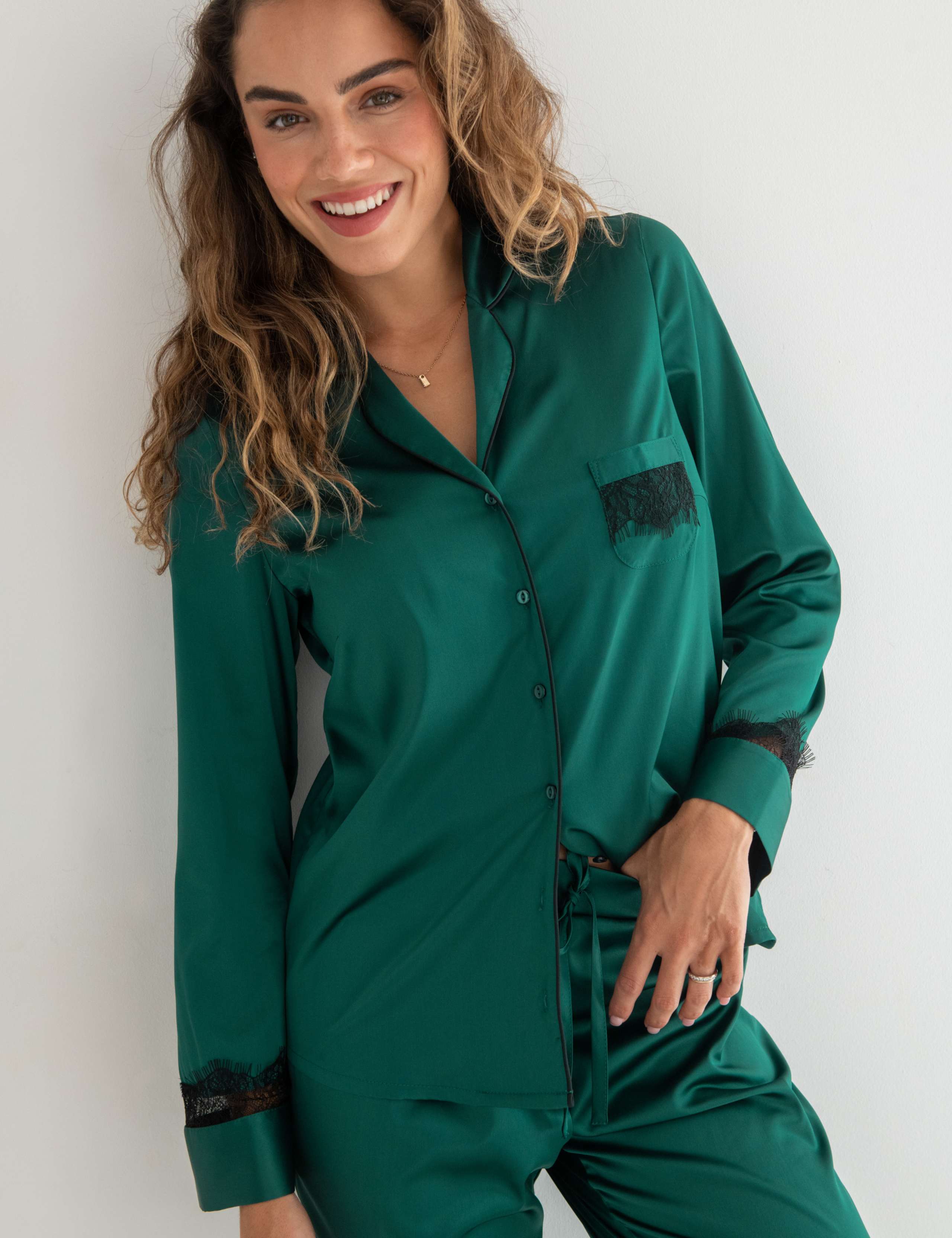 Satin Lace Pyjama Set 7 of 8