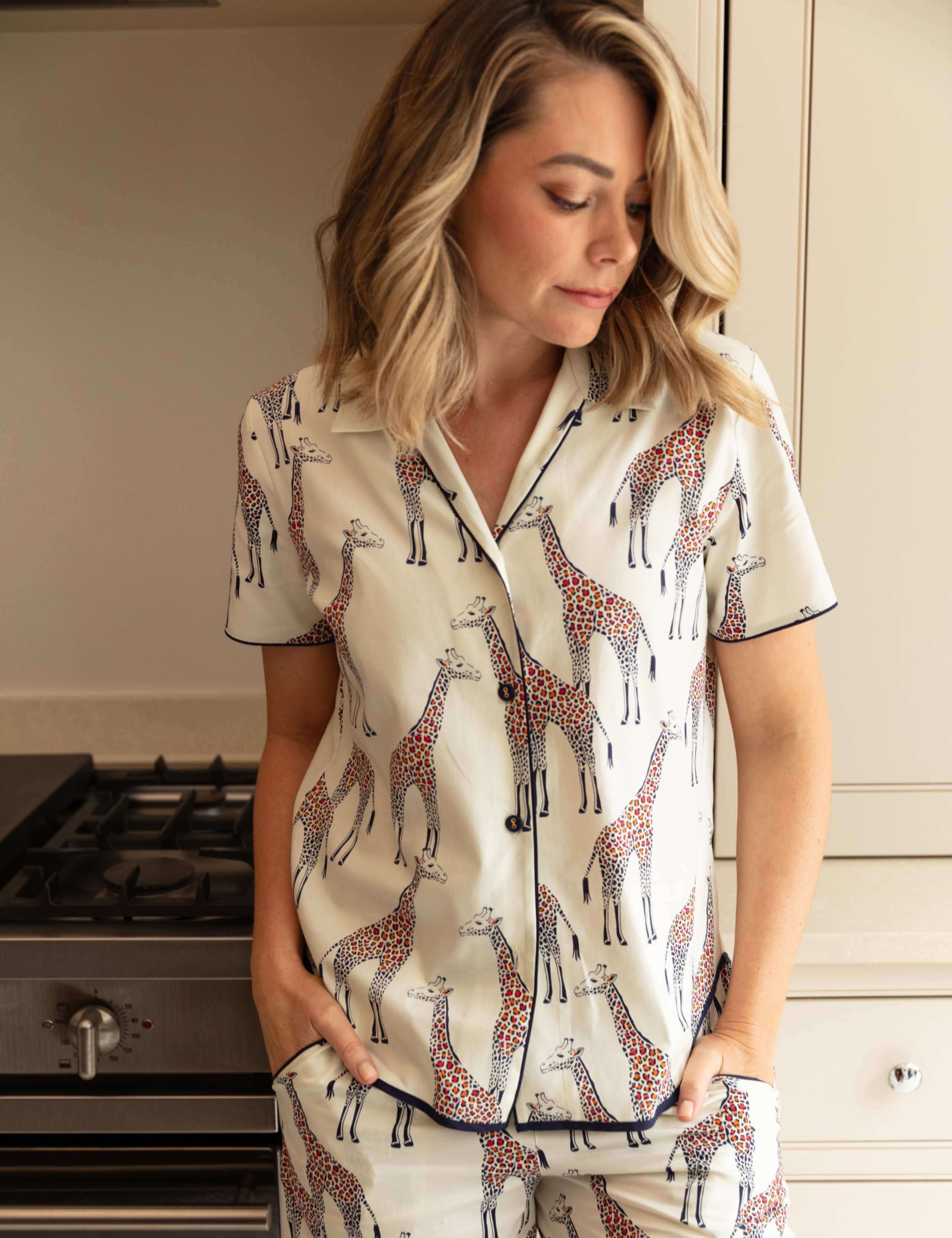 Cotton Modal Giraffe Pyjama Top 4 of 4