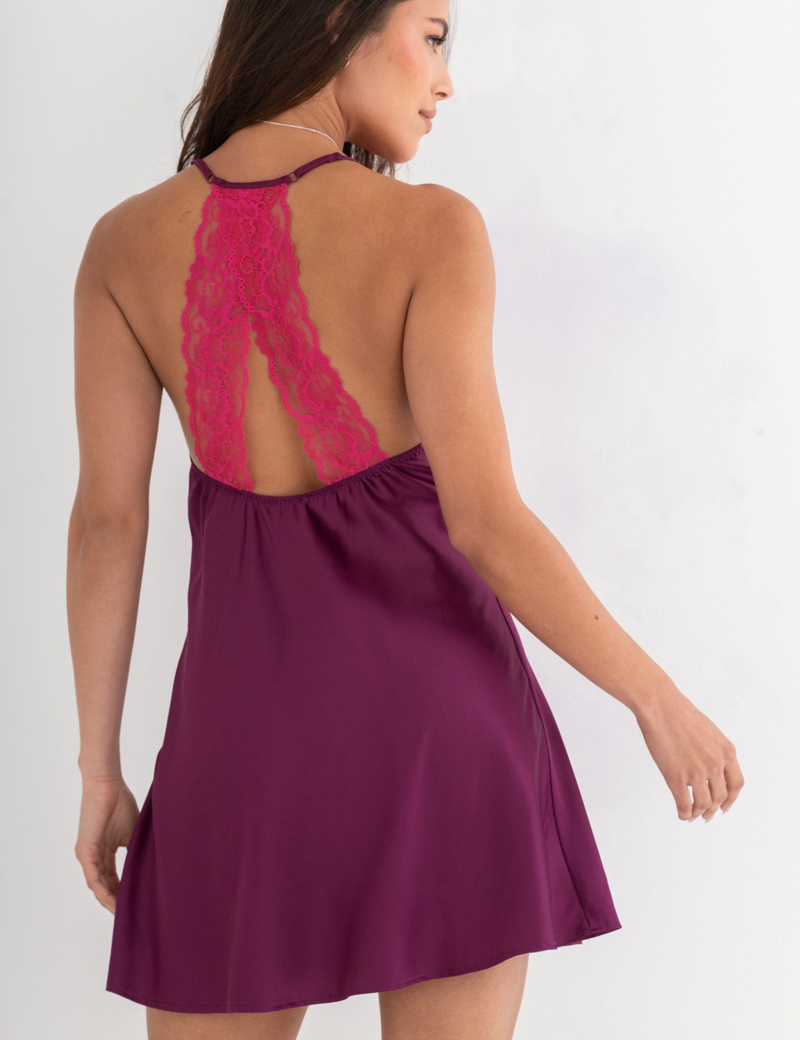 Dusk Satin Lace Trim Strappy Chemise 5 of 9