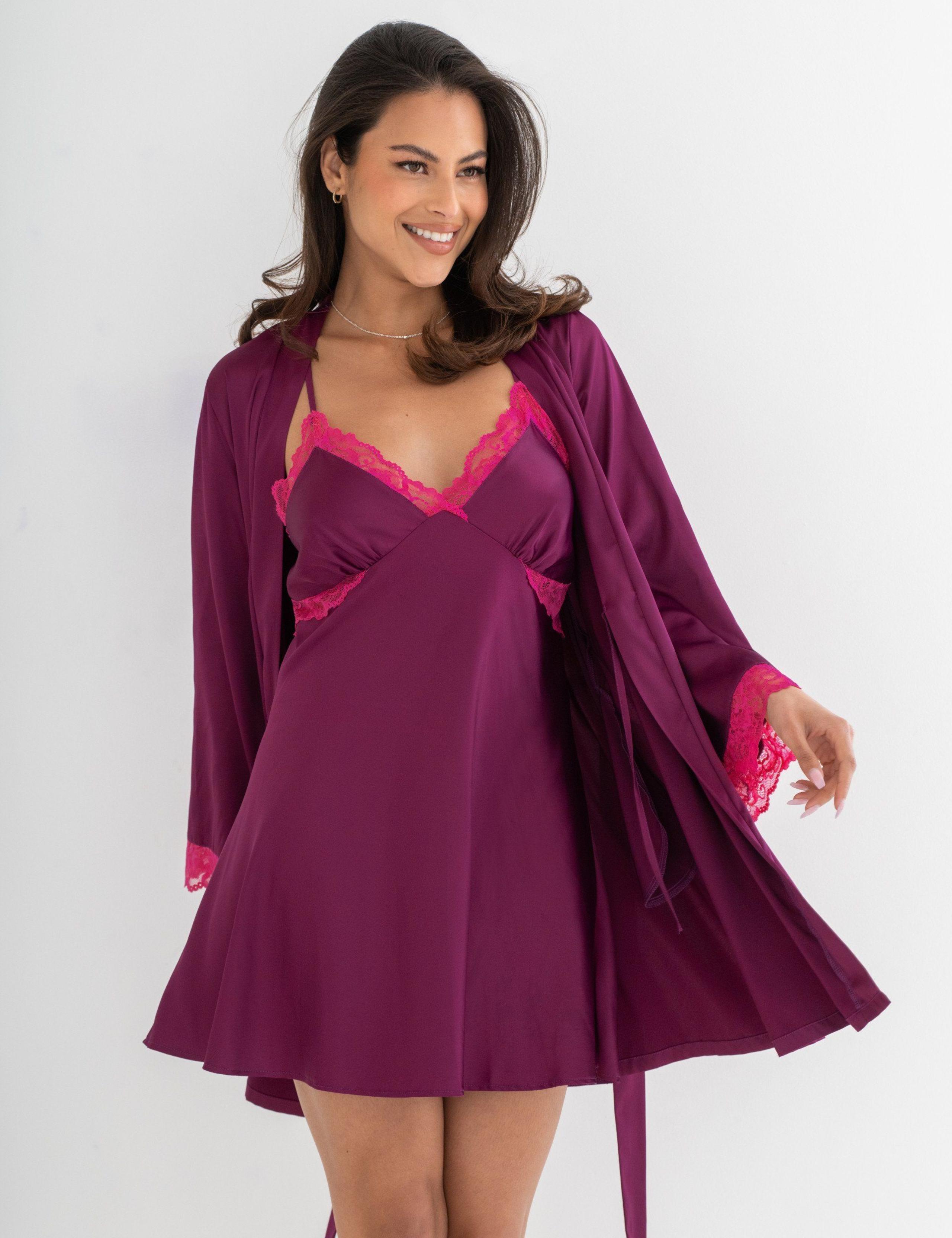 Dusk Satin Lace Trim Strappy Chemise 8 of 9