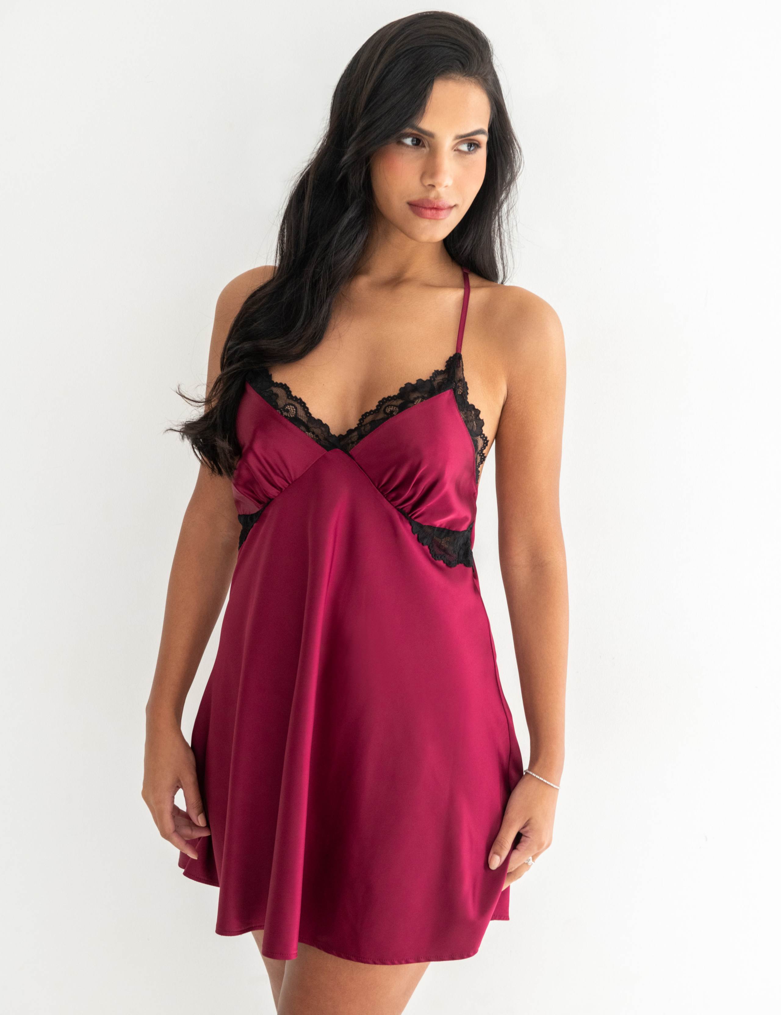 Dusk Satin Lace Trim Strappy Chemise 8 of 8