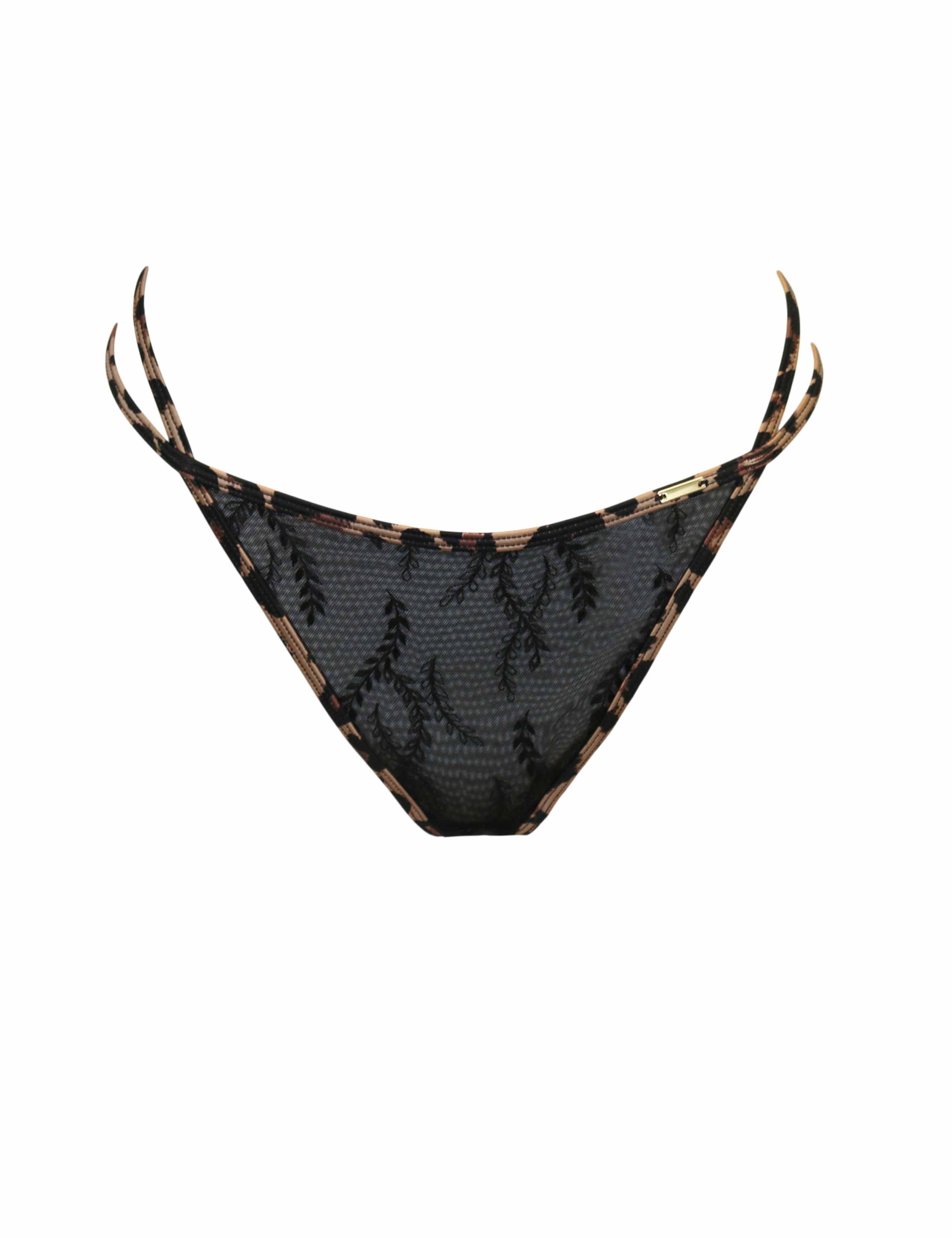 India Leopard Embroidered Thong 2 of 7