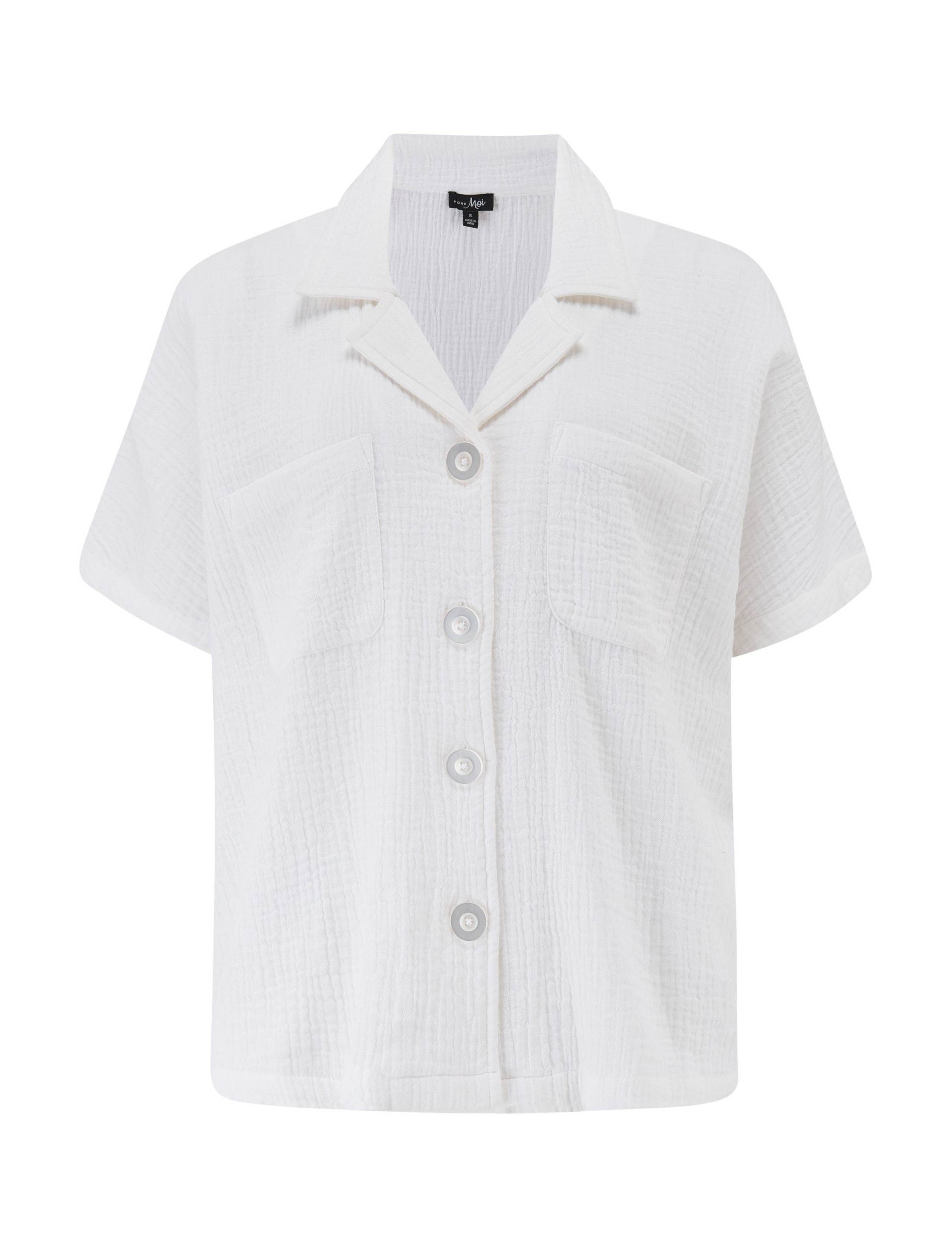 Woven Double Cloth Revere Collar Shirt and Short Pyjama Set 9 of 10
