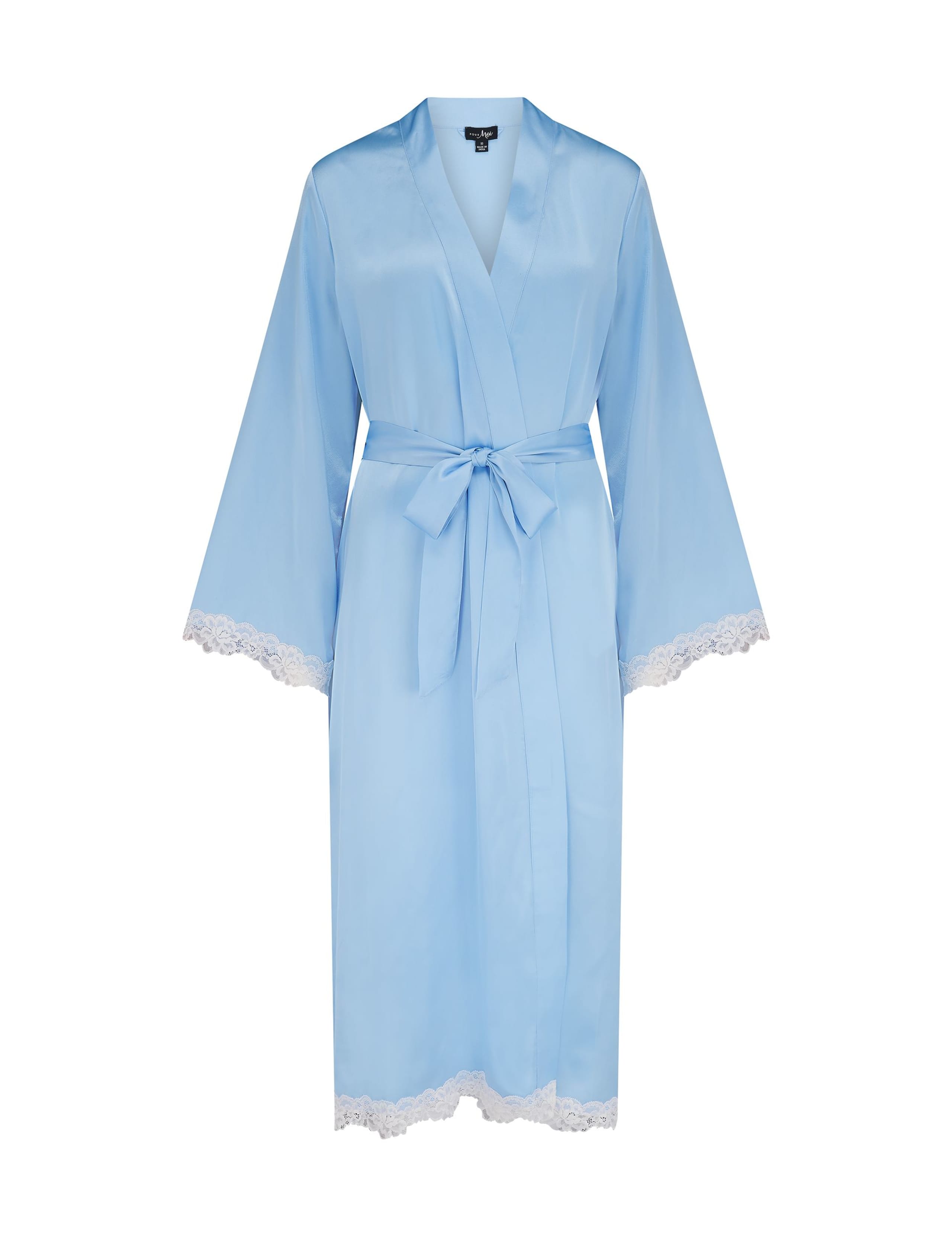Dusk Satin and Lace Kimono Sleeve Dressing Gown 2 of 6