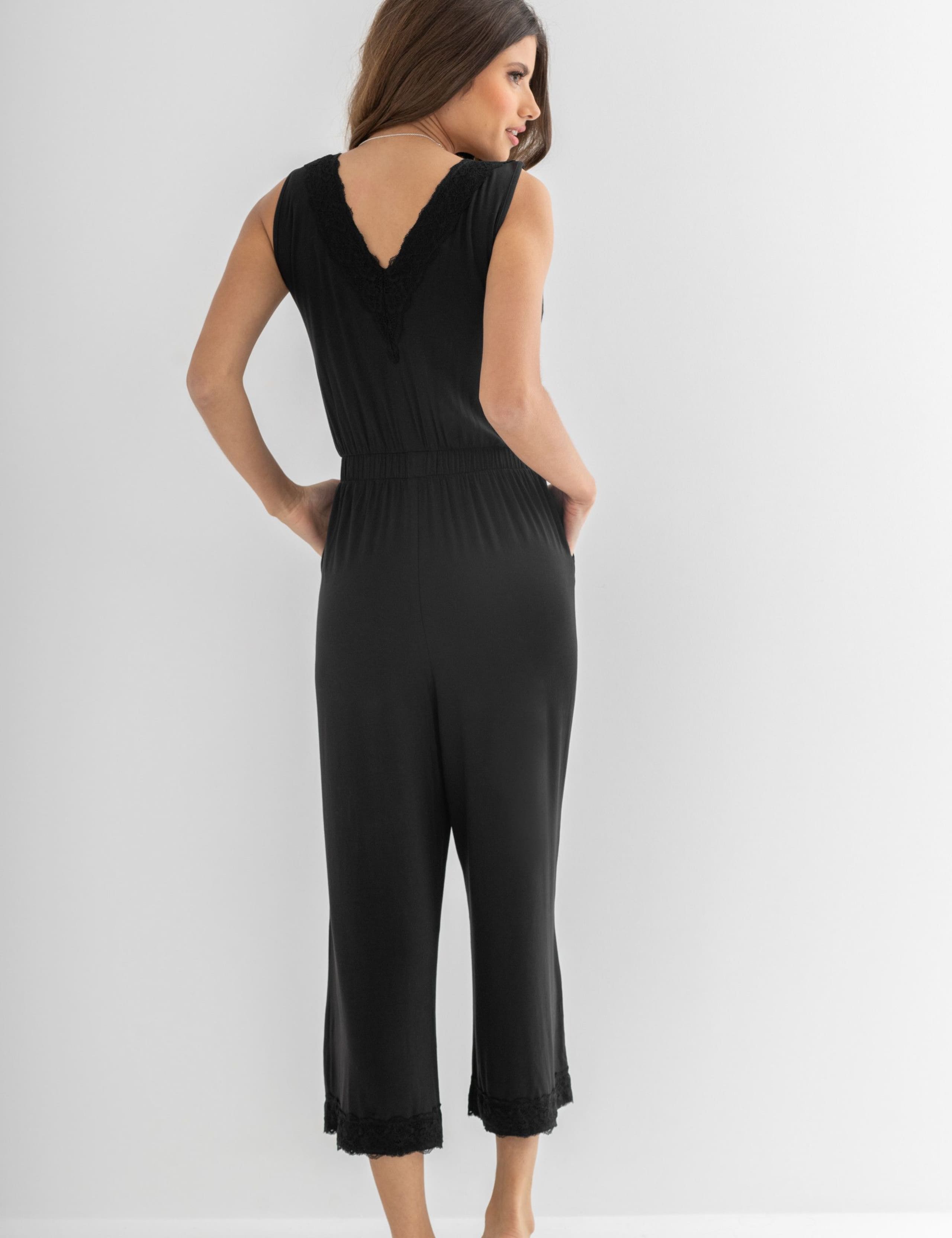 Wide Leg Lace Trim Cropped Playsuit 5 of 9