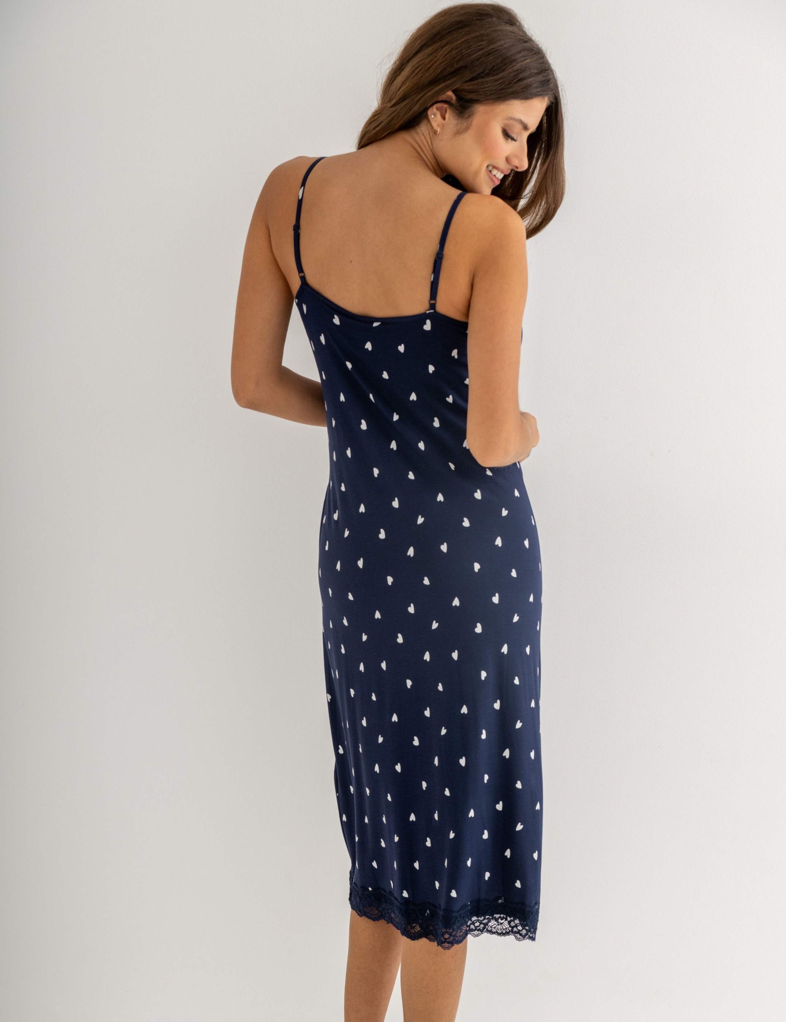 Jersey Strappy Lace Trim Print Chemise 5 of 8