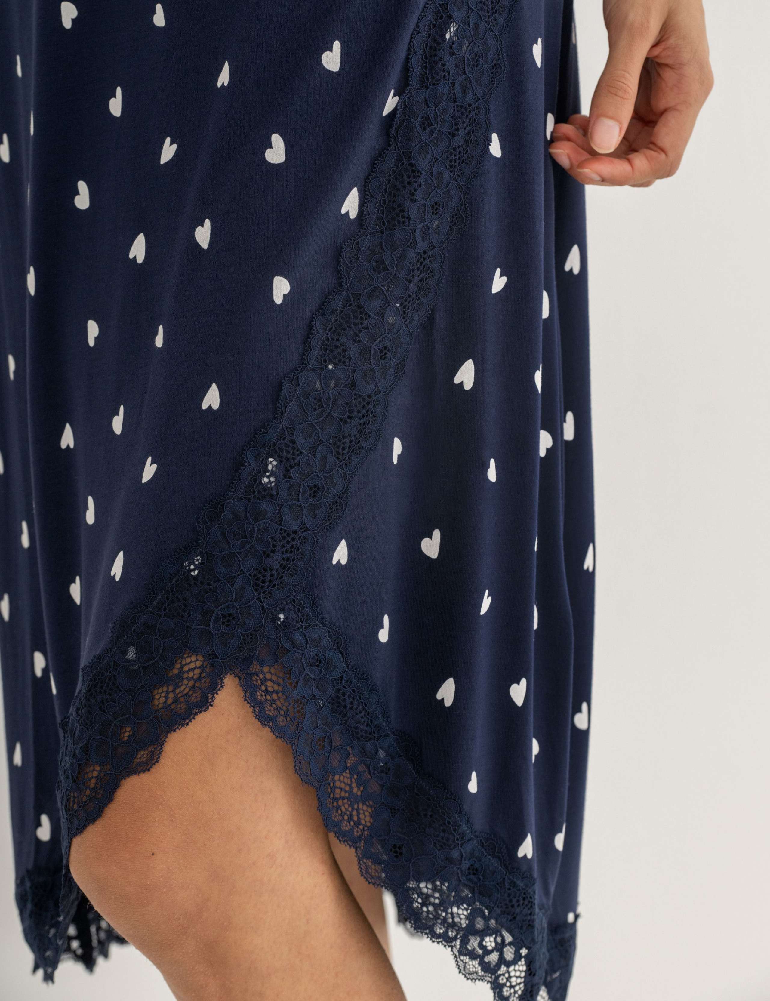 Jersey Strappy Lace Trim Print Chemise 7 of 8