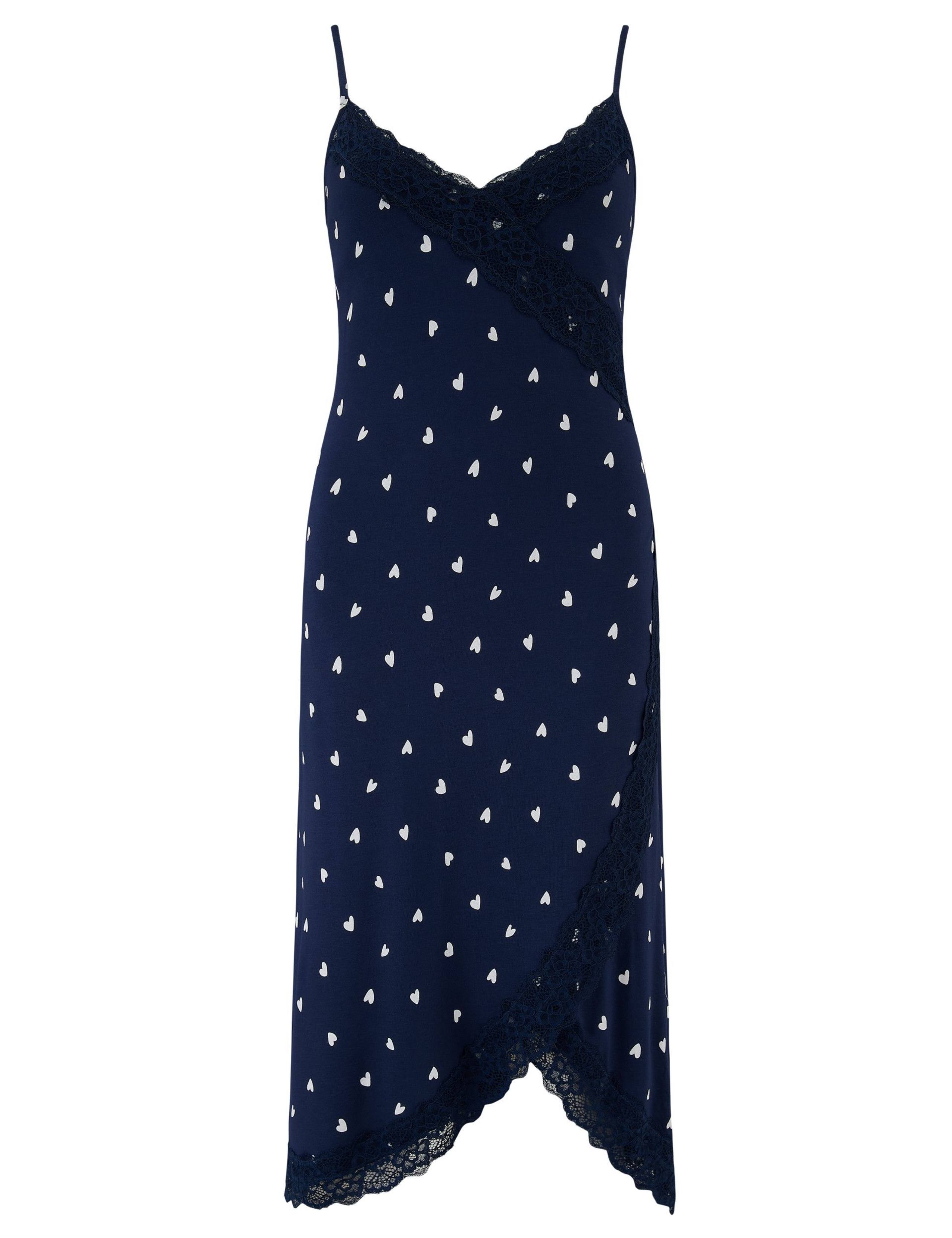 Jersey Strappy Lace Trim Print Chemise 2 of 8