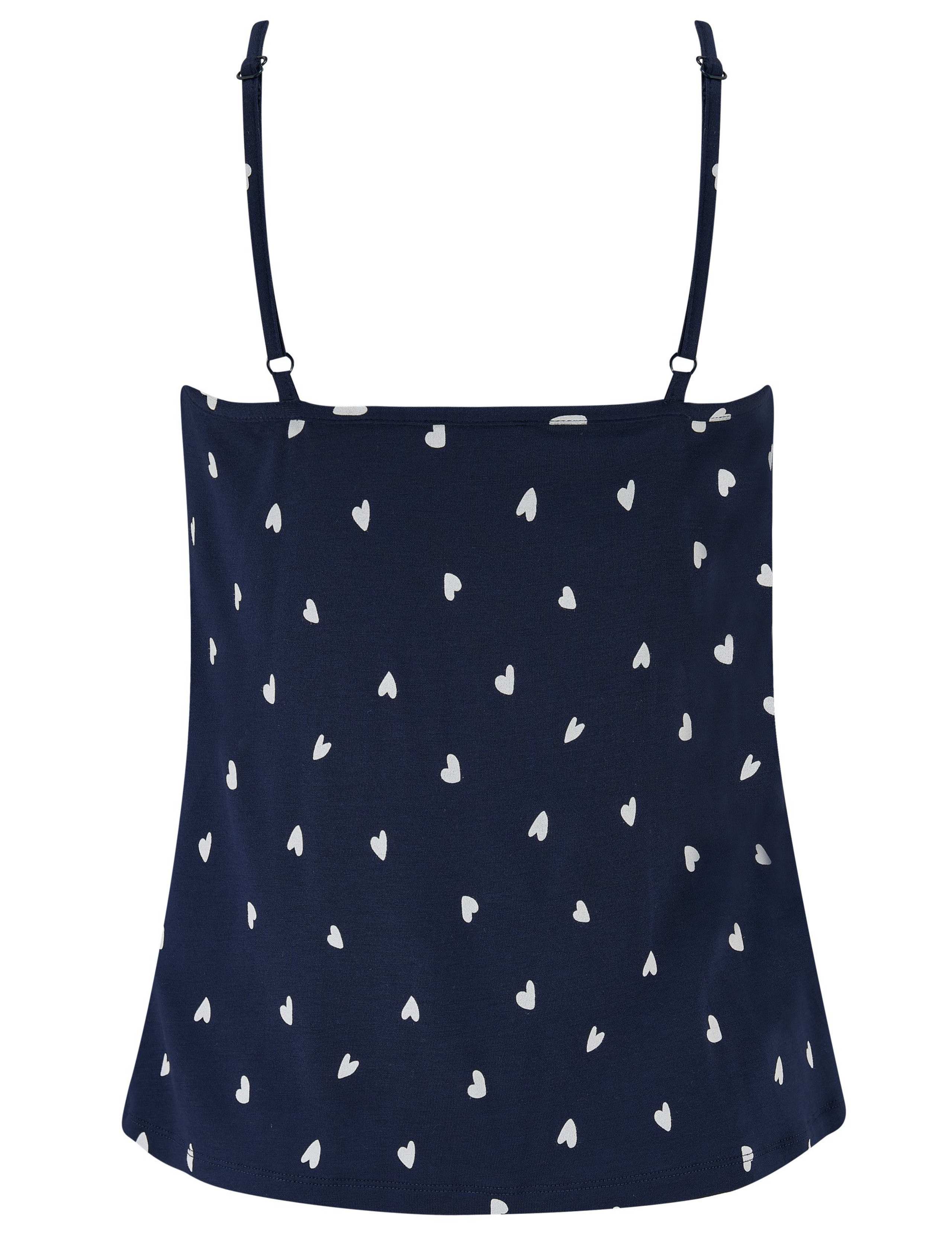 Jersey Heart Print Lace Trim Cami Top 8 of 9