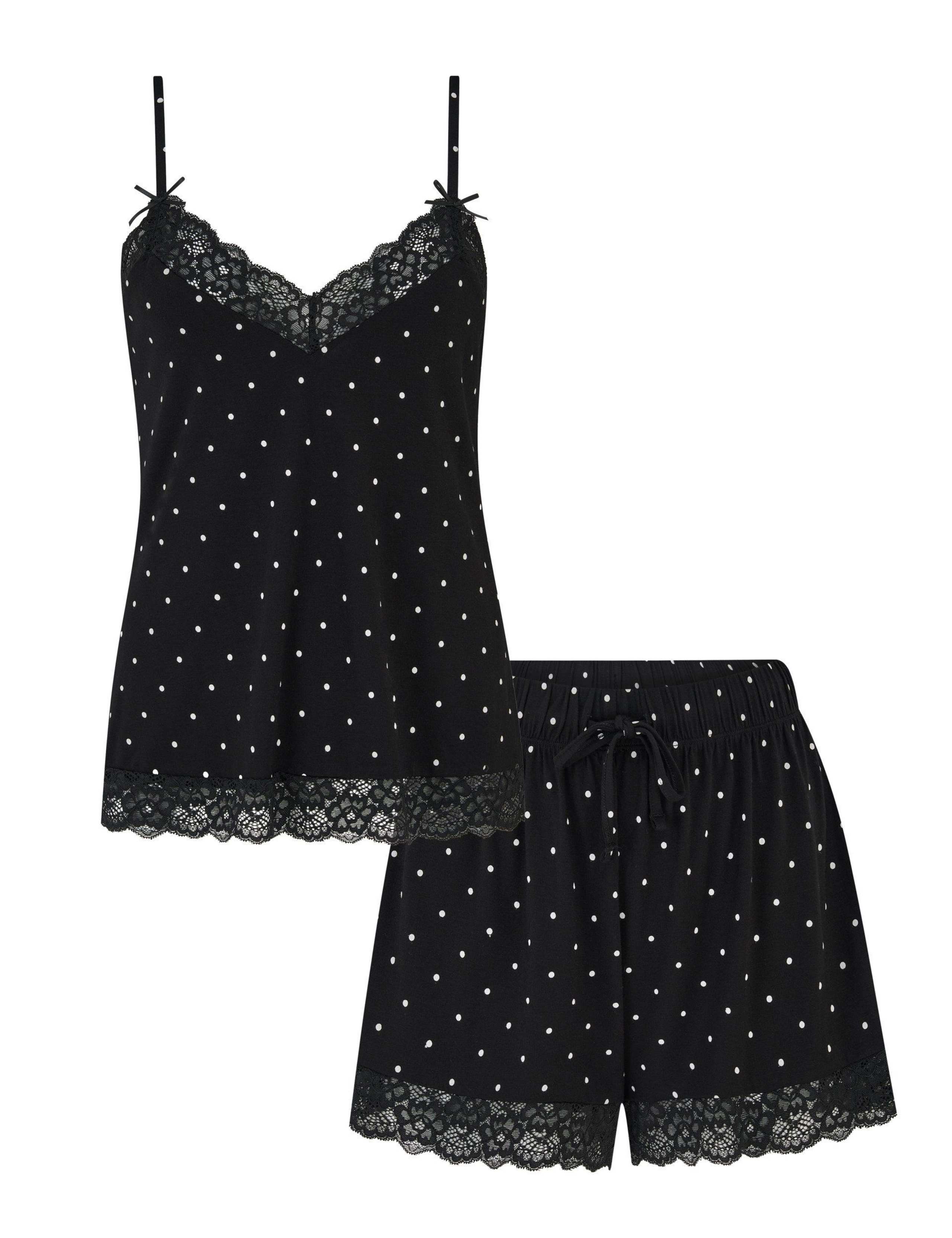 Jersey Floral Lace Trim Shortie Set 2 of 7