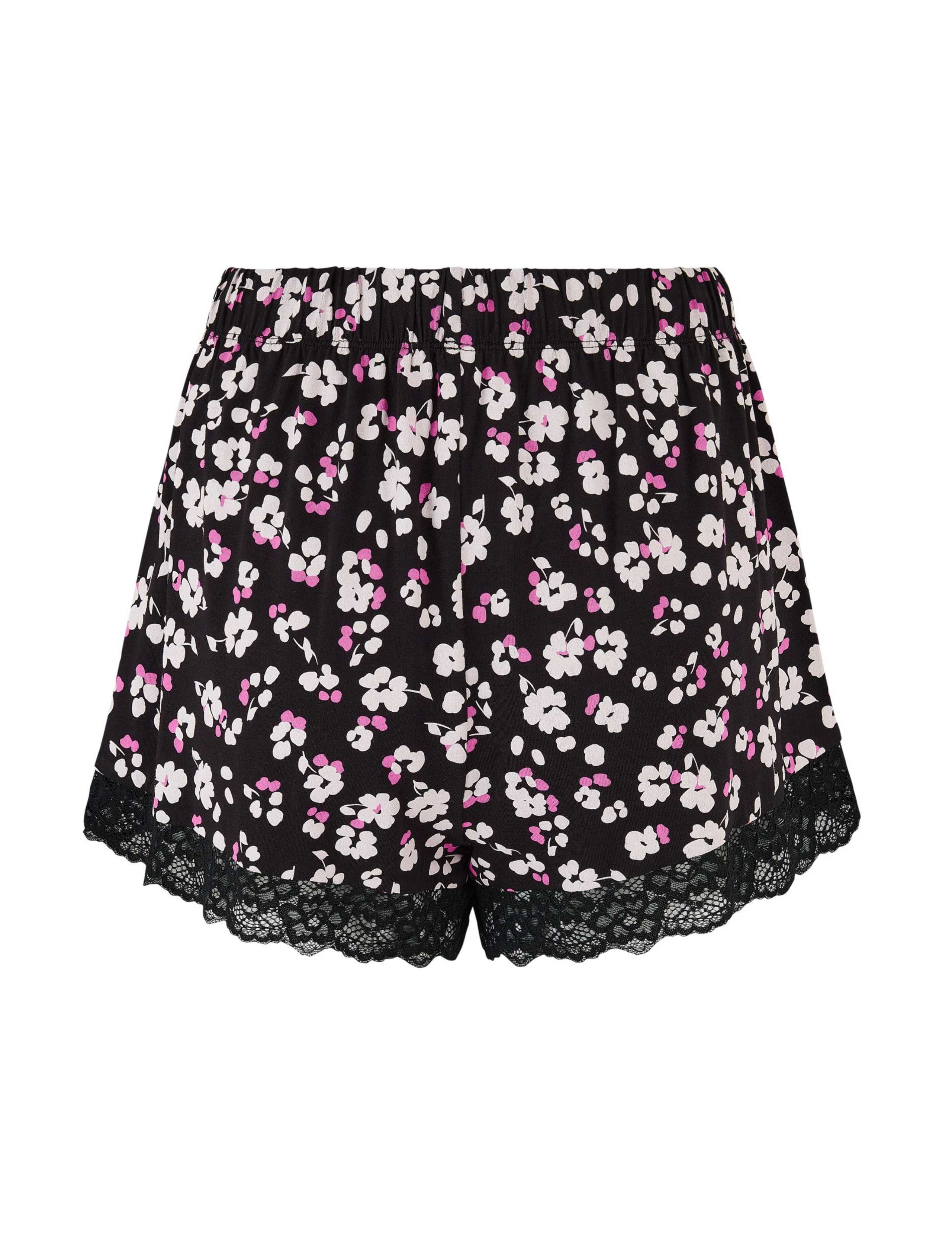Jersey Floral Lace Trim Shortie Set 12 of 12