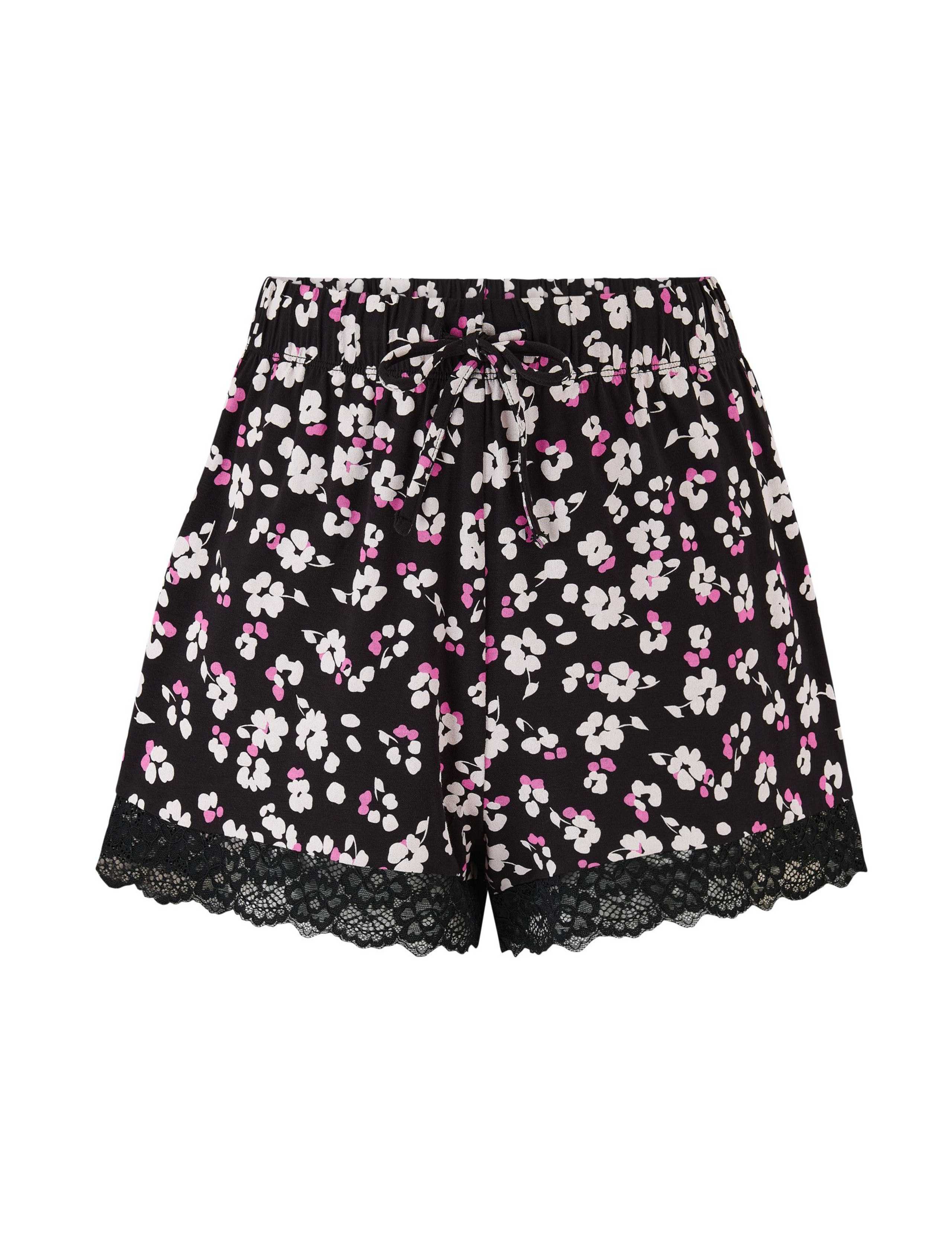 Jersey Floral Lace Trim Shortie Set 7 of 12