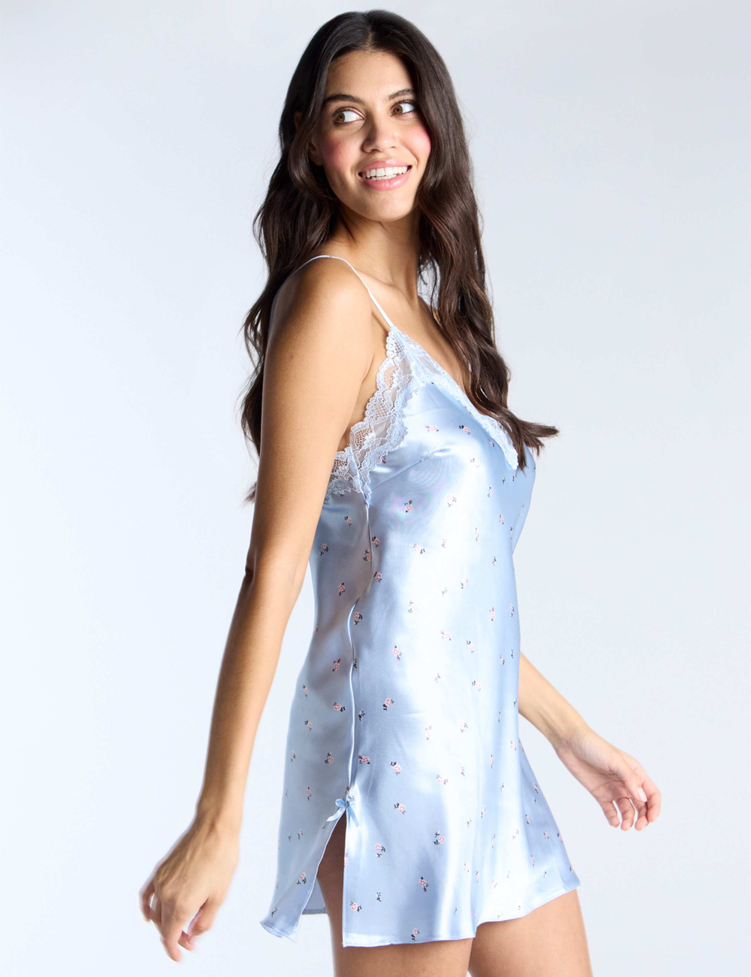 Satin & Lace Floral Chemise 3 of 5