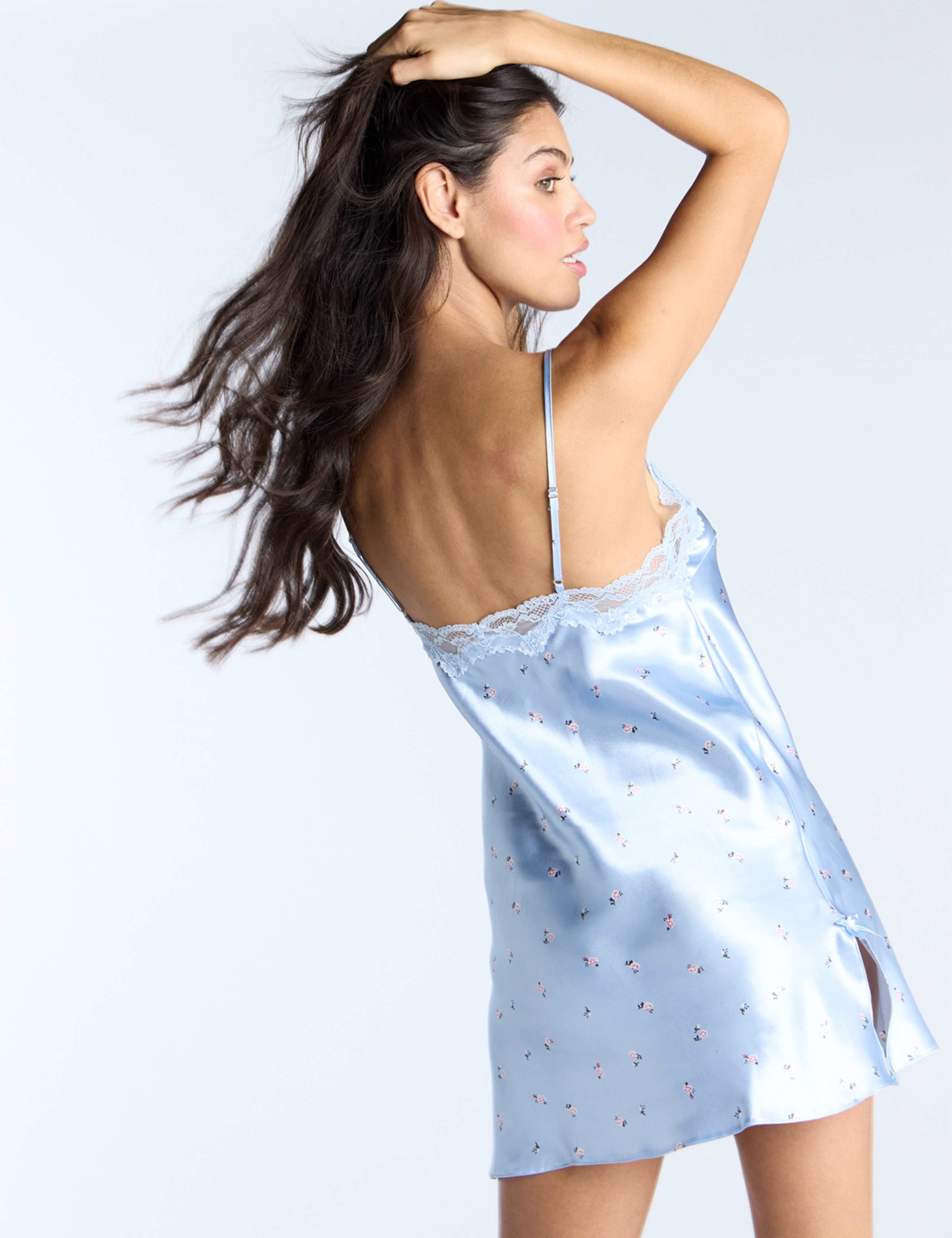 Satin & Lace Floral Chemise 5 of 5