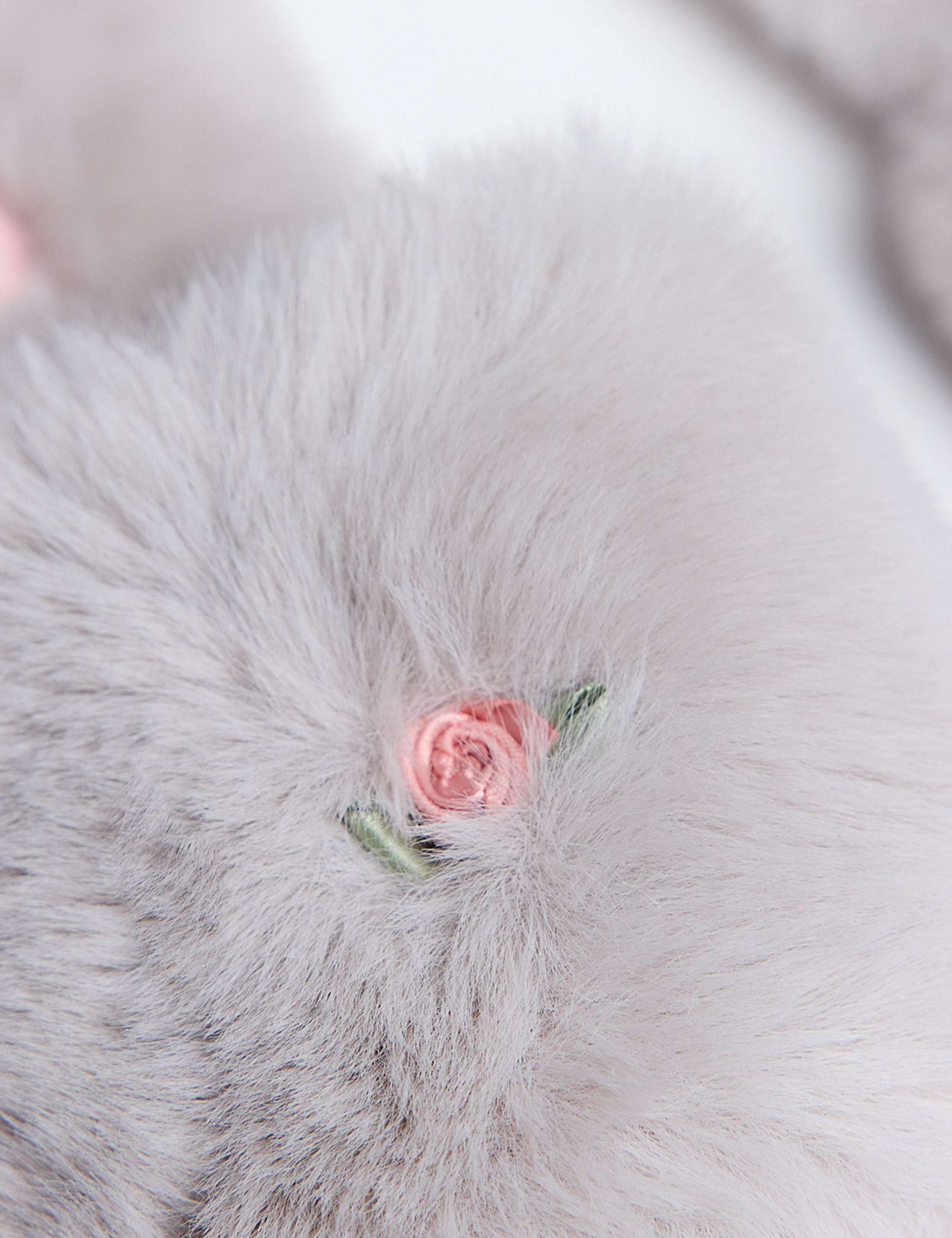 Faux Fur Rosebud Slider Slippers 5 of 6