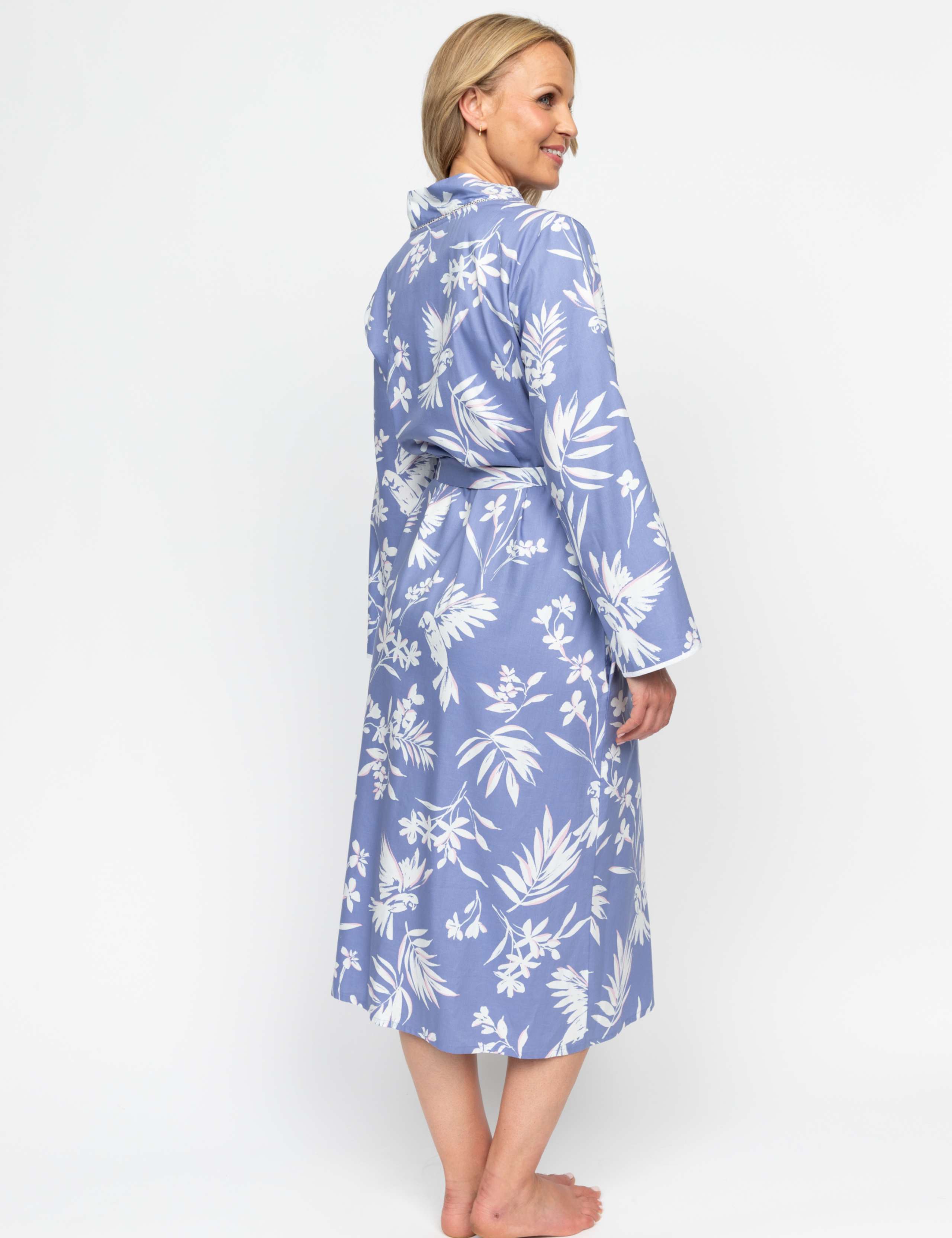 Cotton Modal Bird Print Dressing Gown 3 of 3