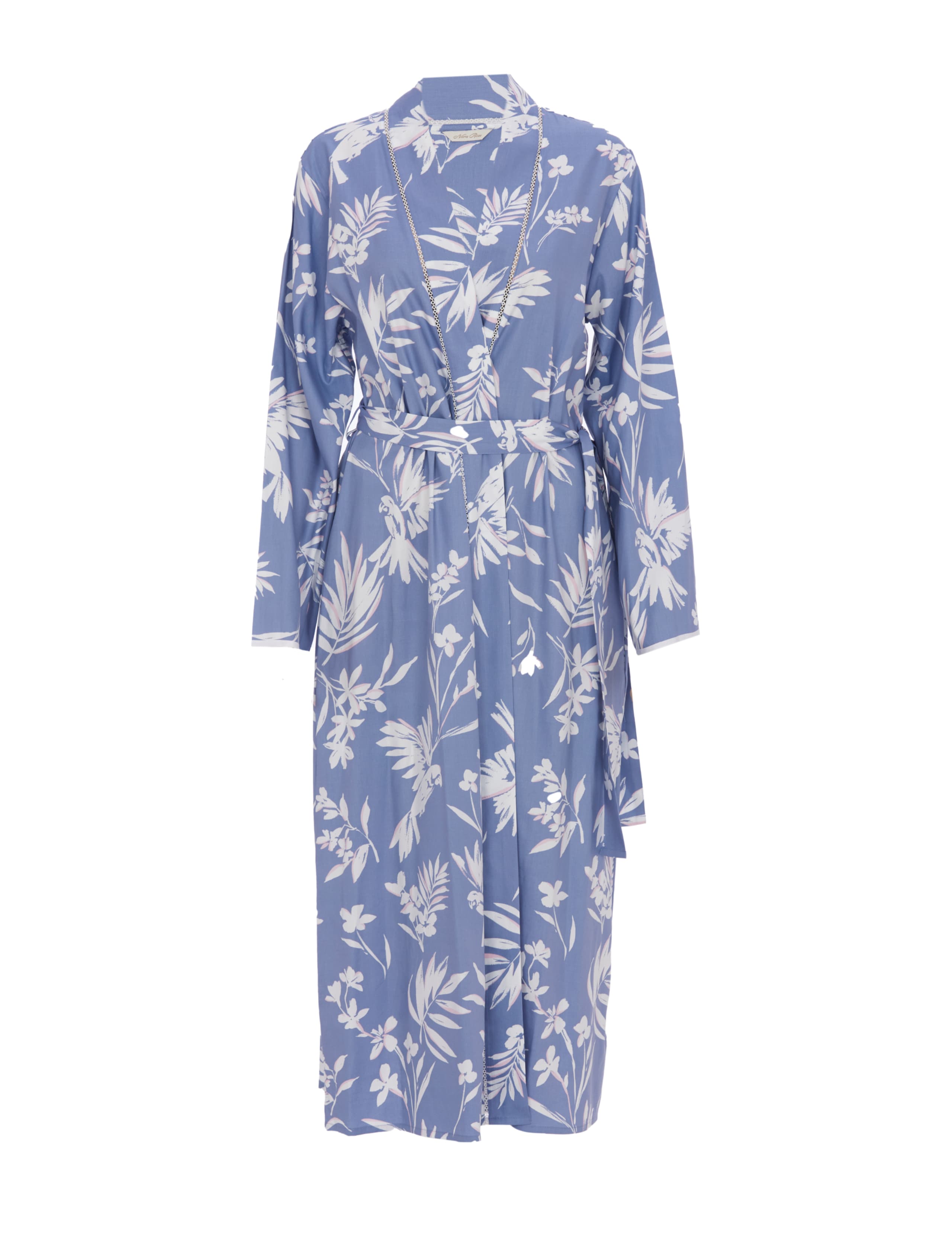 Cotton Modal Bird Print Dressing Gown 2 of 3