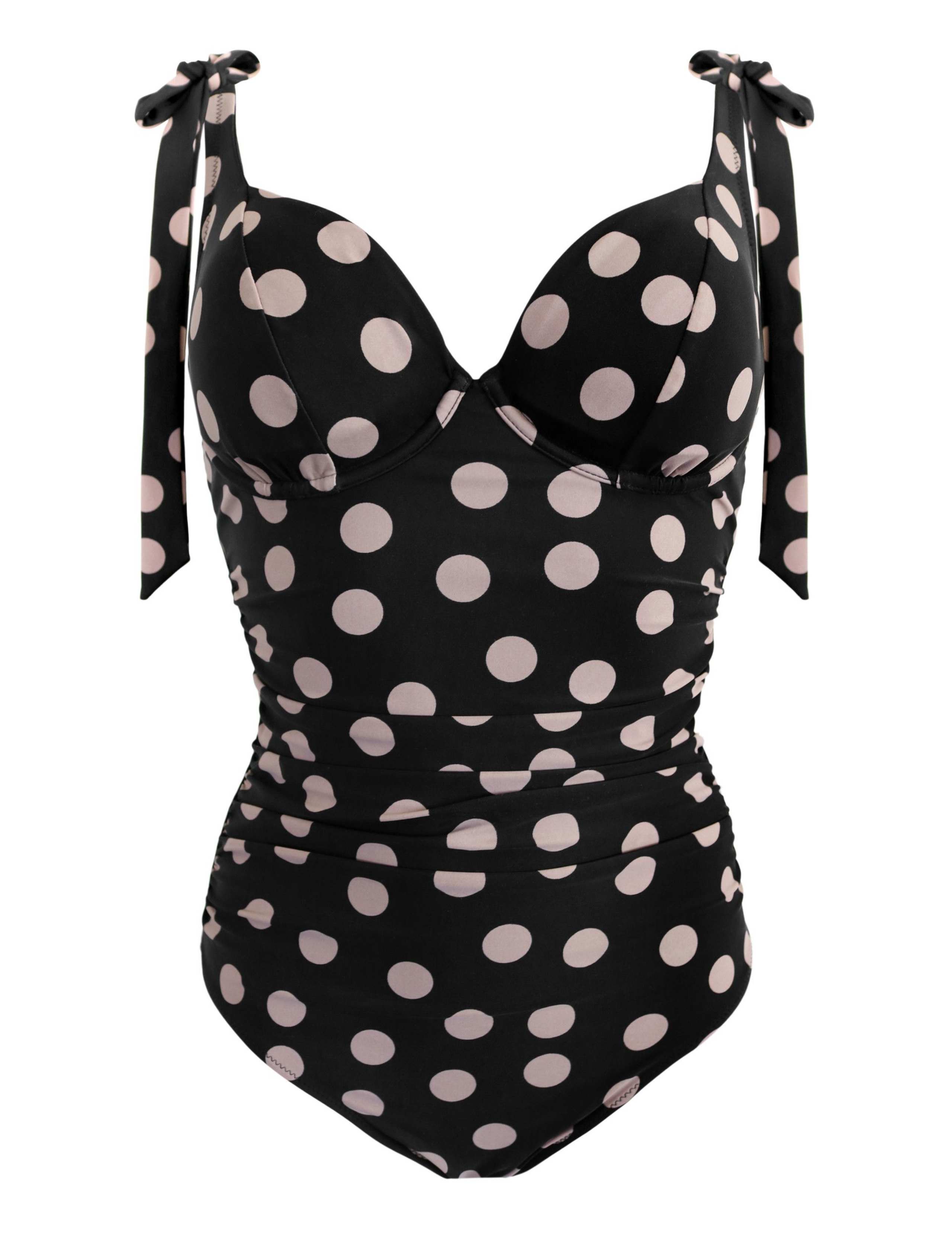 Rosa Cove Polka Dot Wired V-Neck Swimsuit C-G 2 of 10