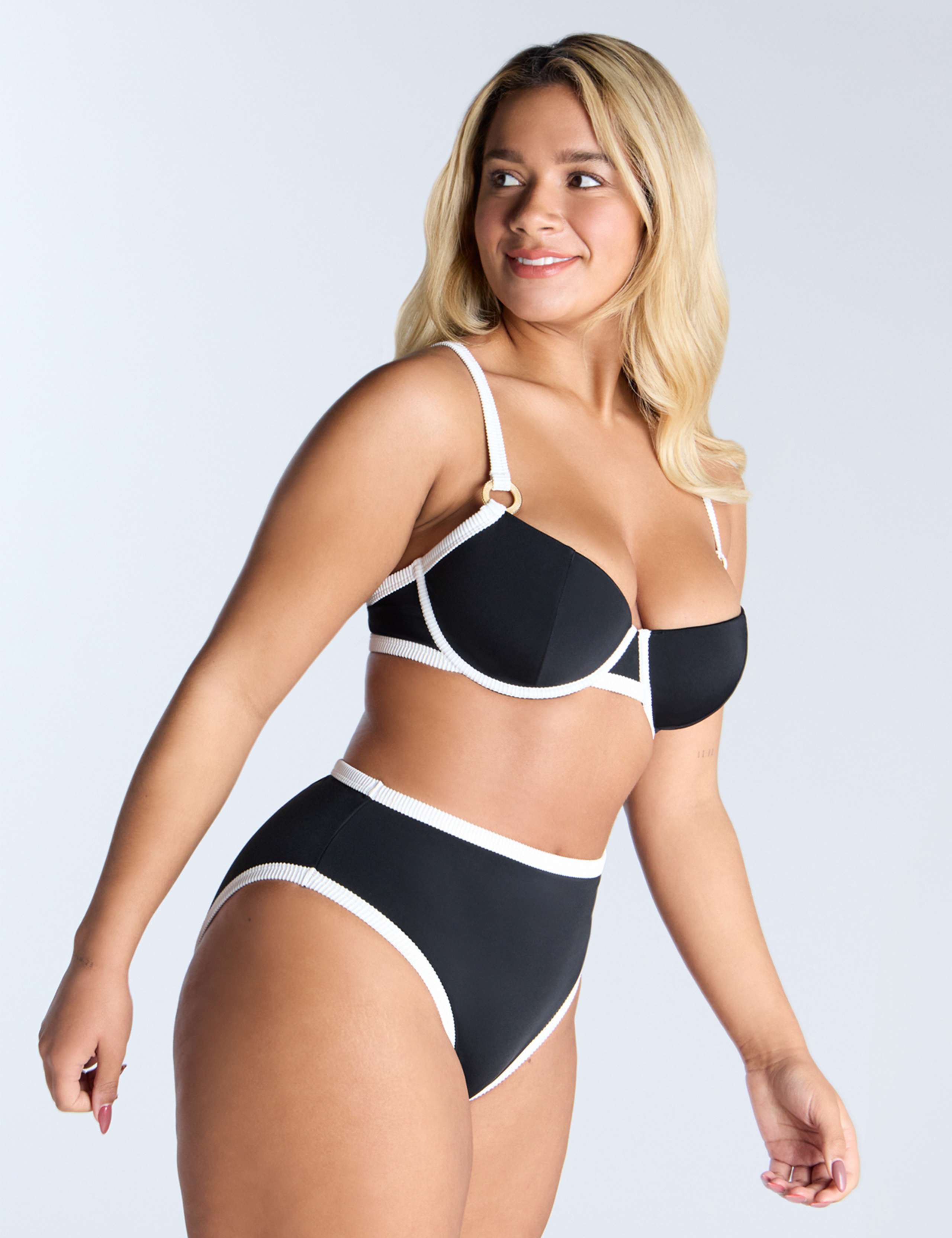 Mambo Monochrome Wired Padded Bikini Top B-G 5 of 7