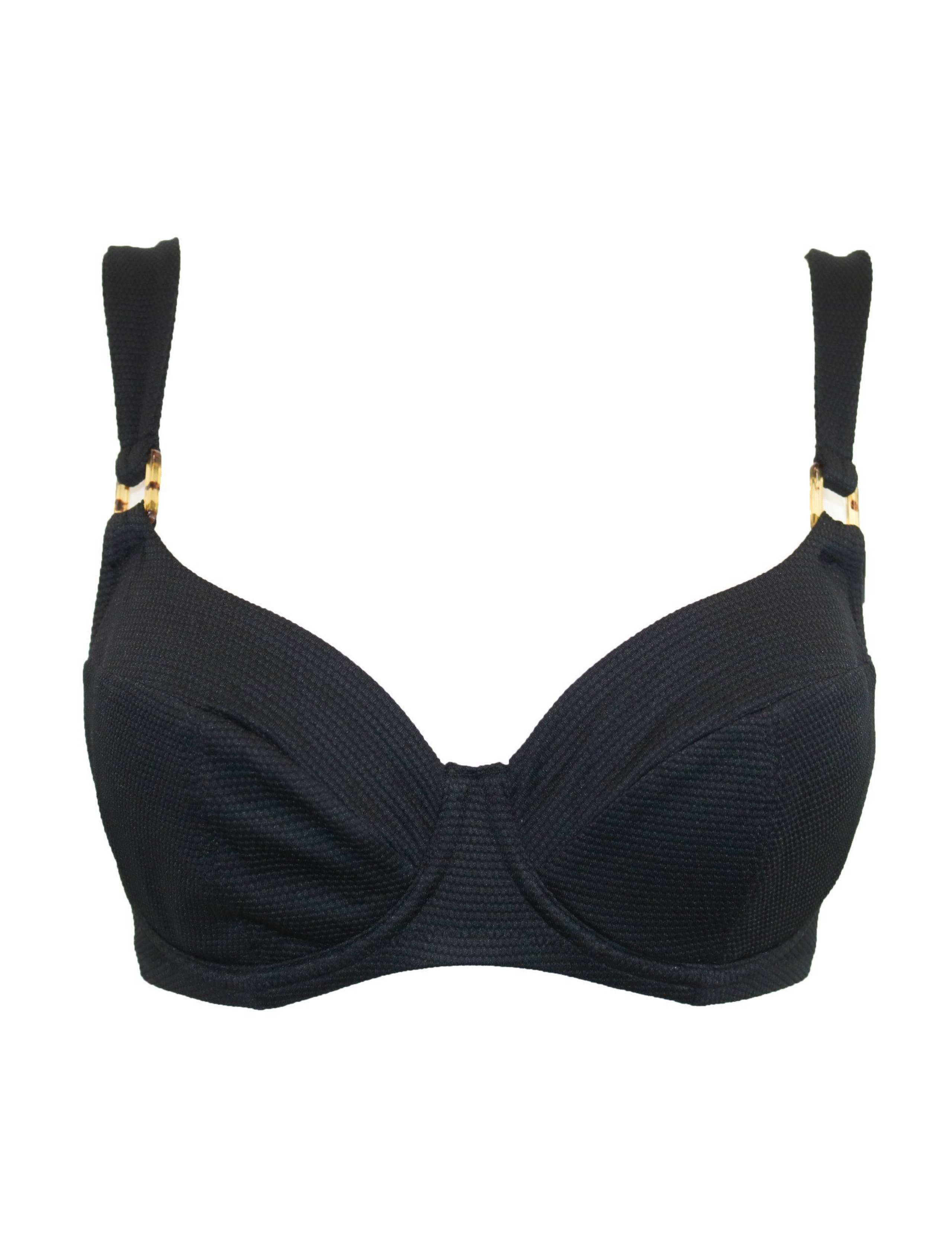 Hawaii Textured Double Strap Underwired Padded Halter Bikini Top 9 of 11