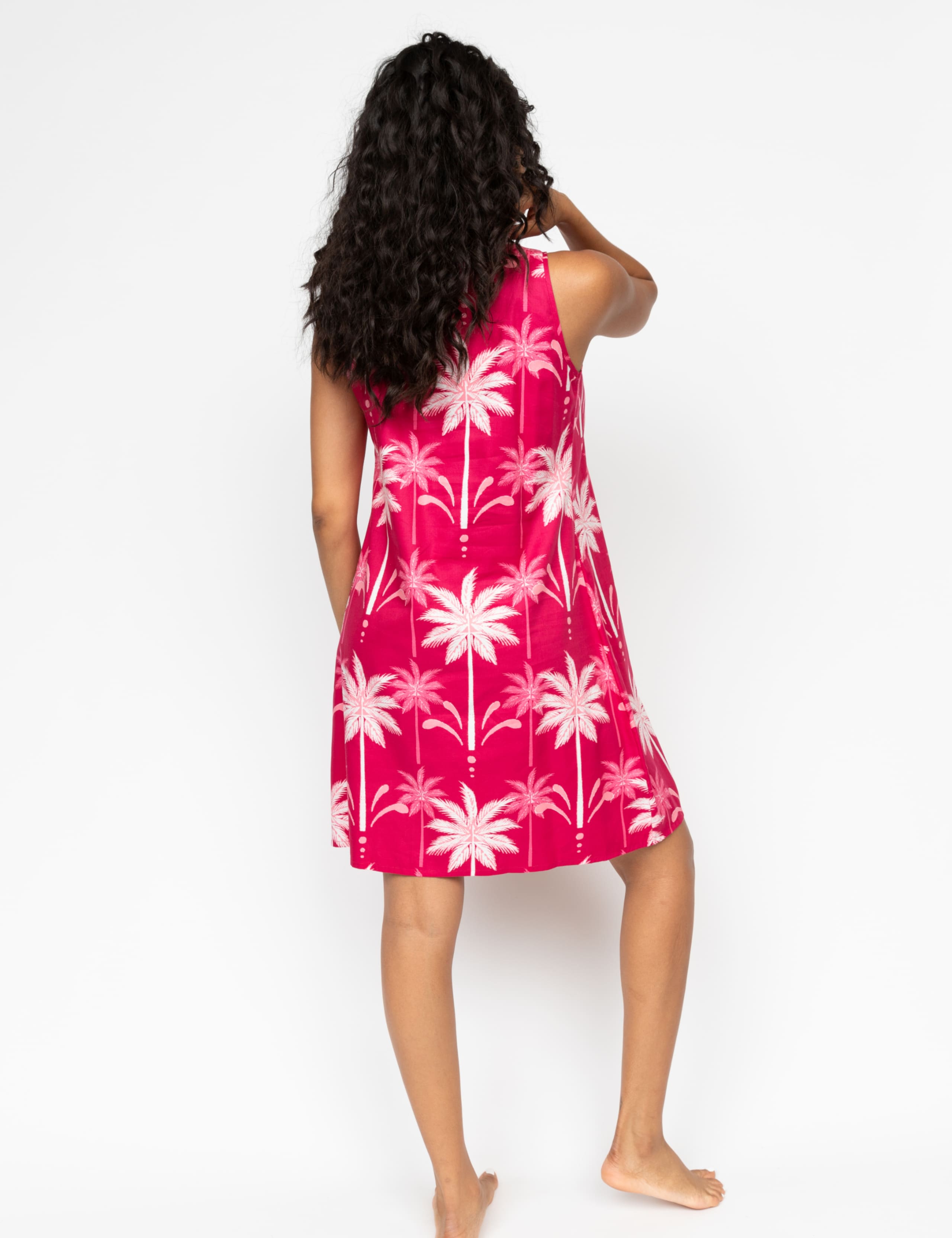 Cotton Rich Palm Tree Print Short Nightdress 4 of 4