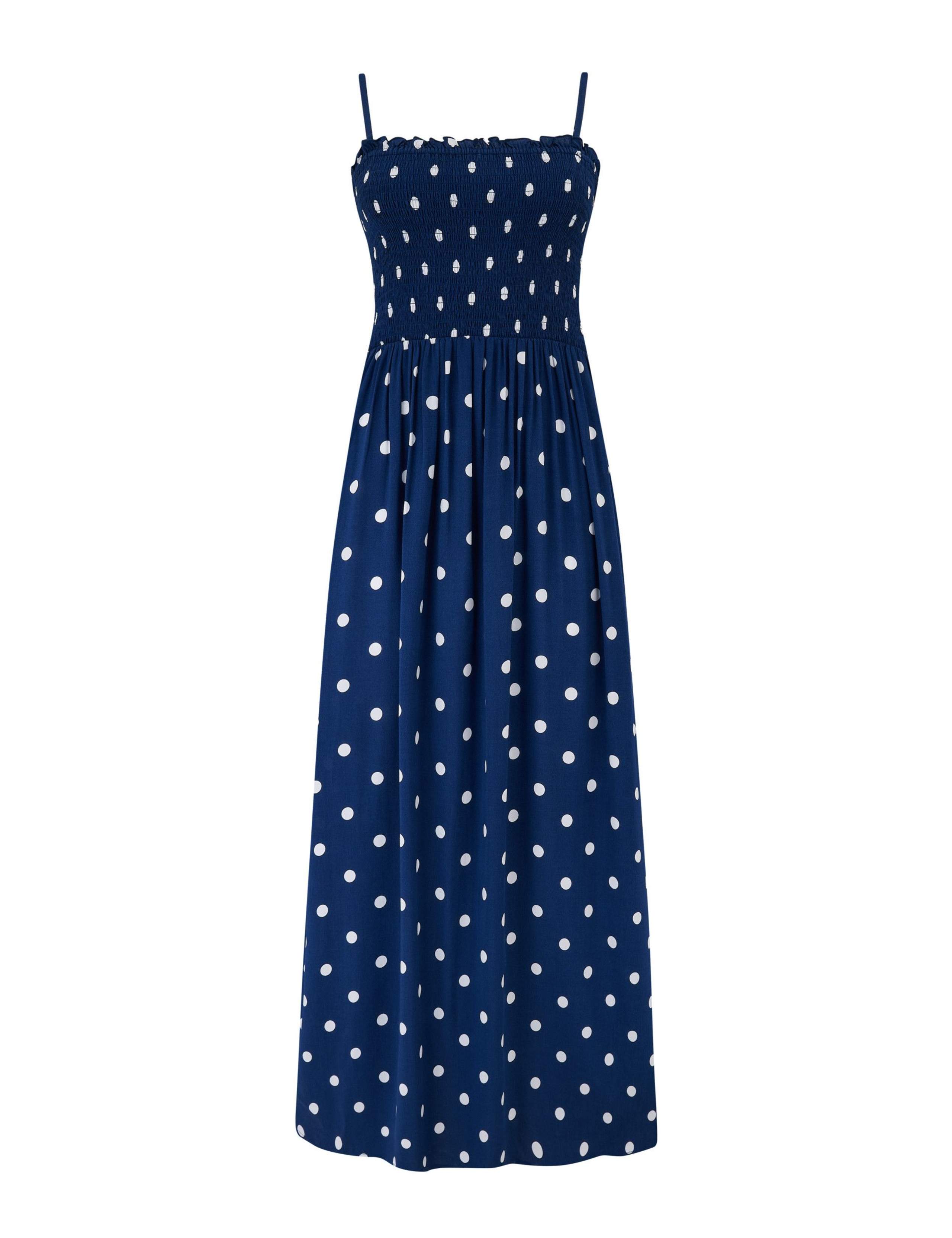 Polka Dot Maxi Shirred Beach Dress 2 of 6