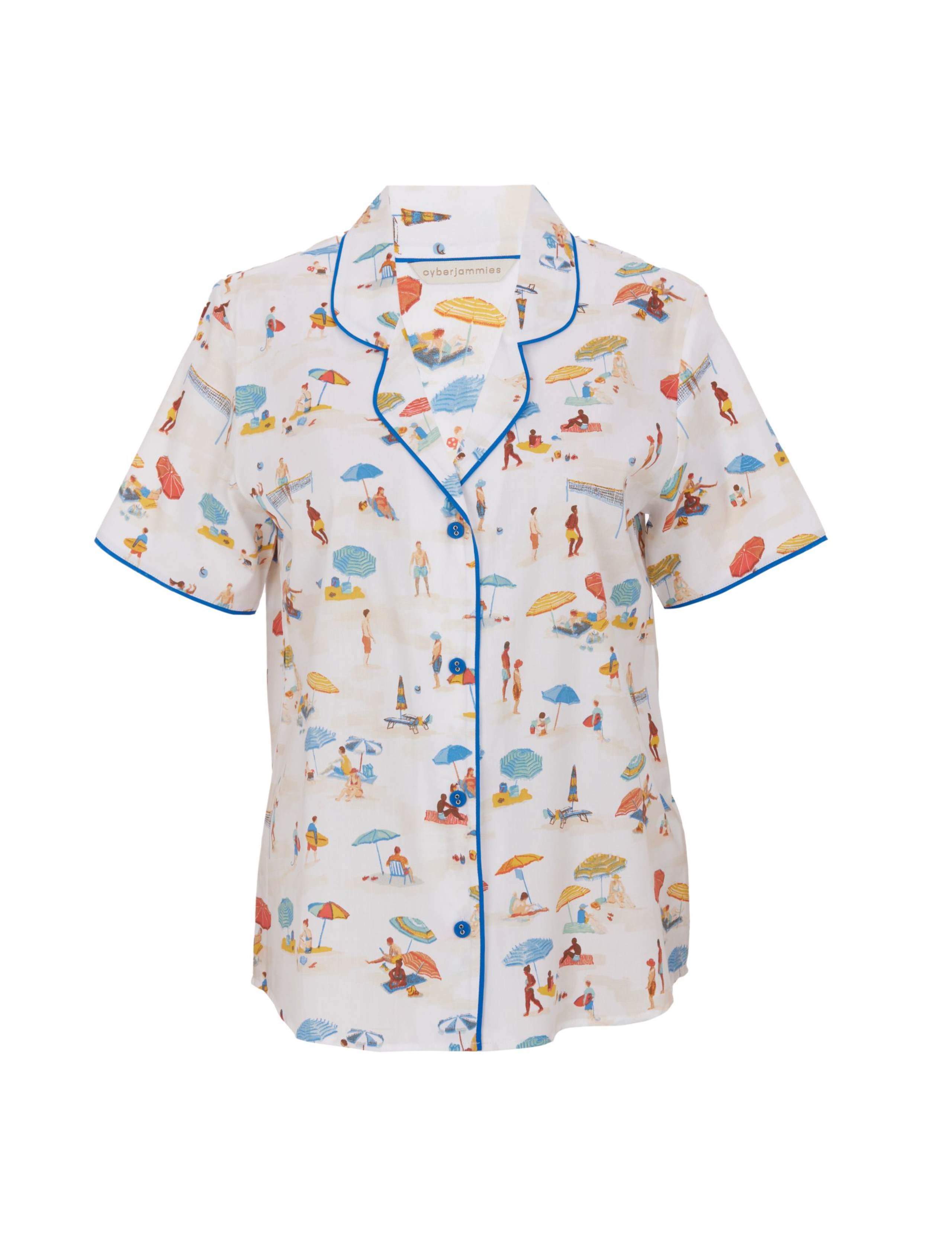 Cotton Modal Beach Print Pyjama Top 2 of 3