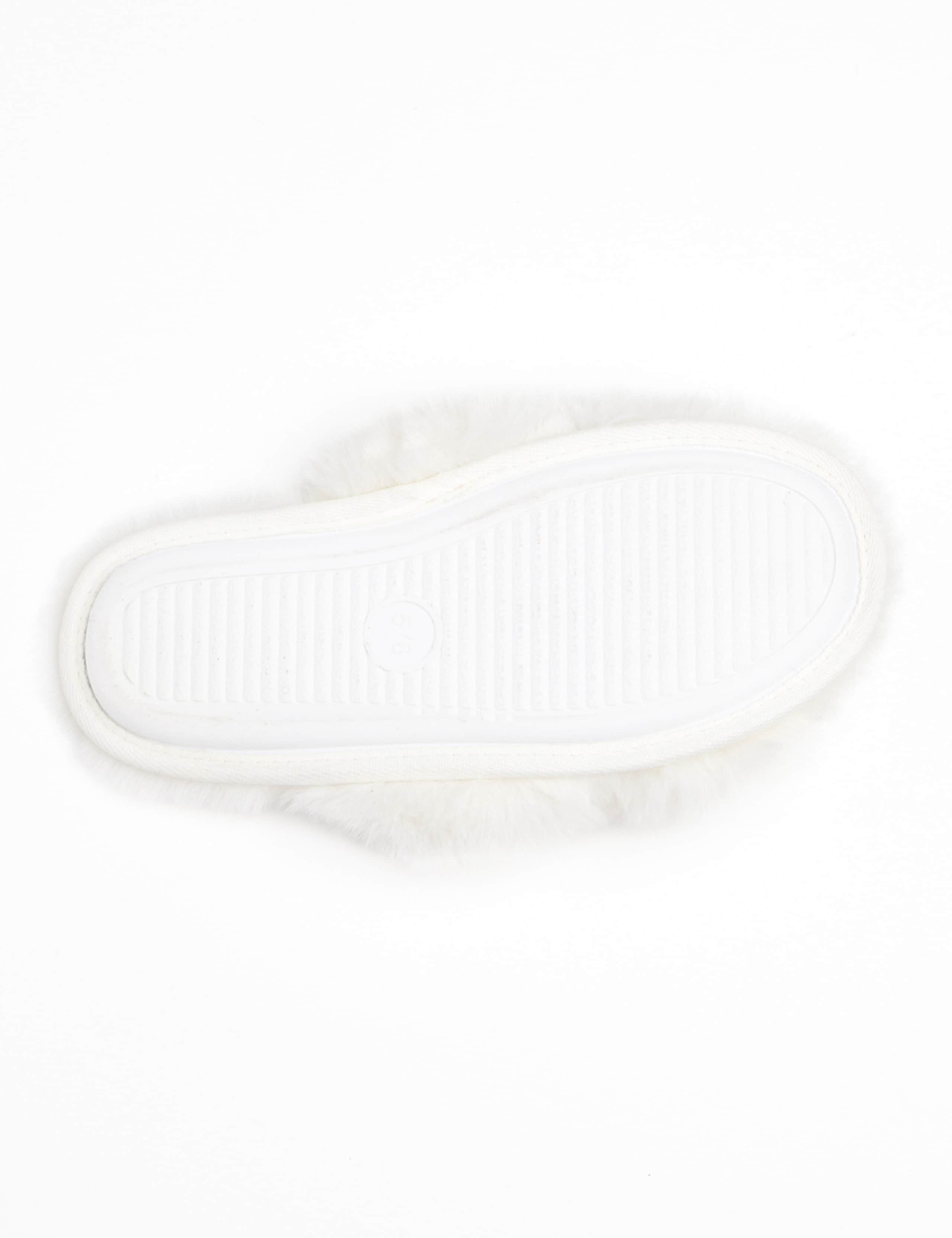 Faux Fur Crossover Slider Slippers 3 of 4