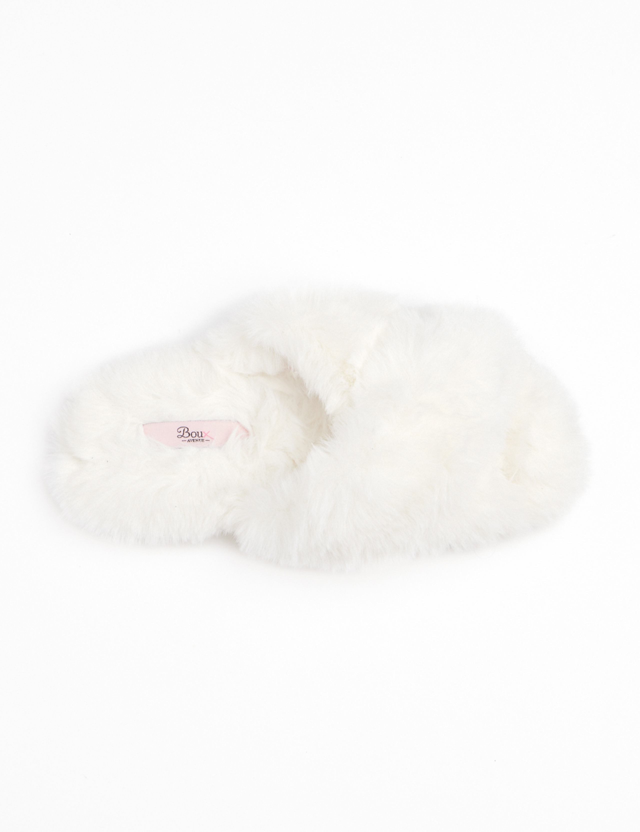 Faux Fur Crossover Slider Slippers 4 of 4