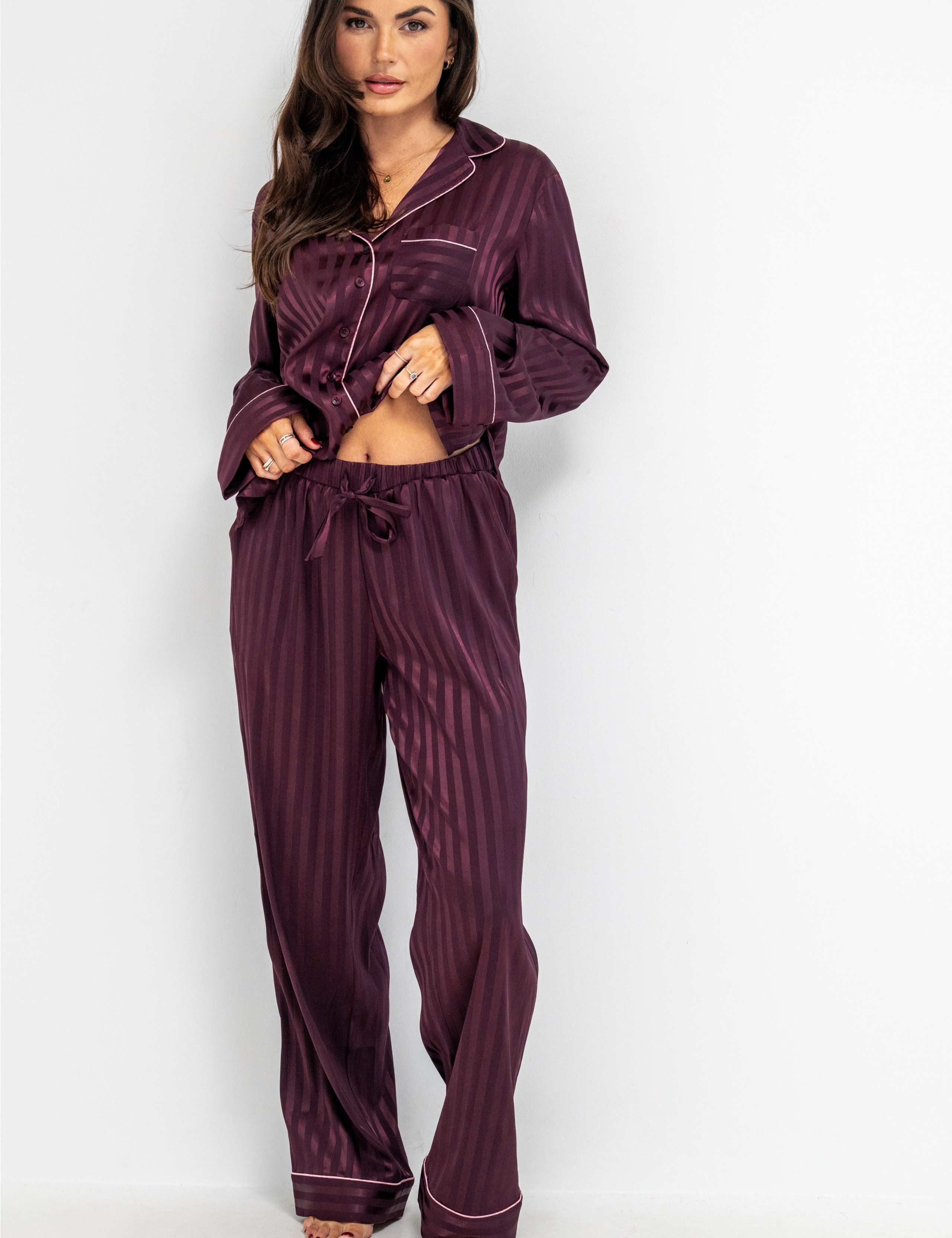 Satin Striped Pyjama Set 5 of 8