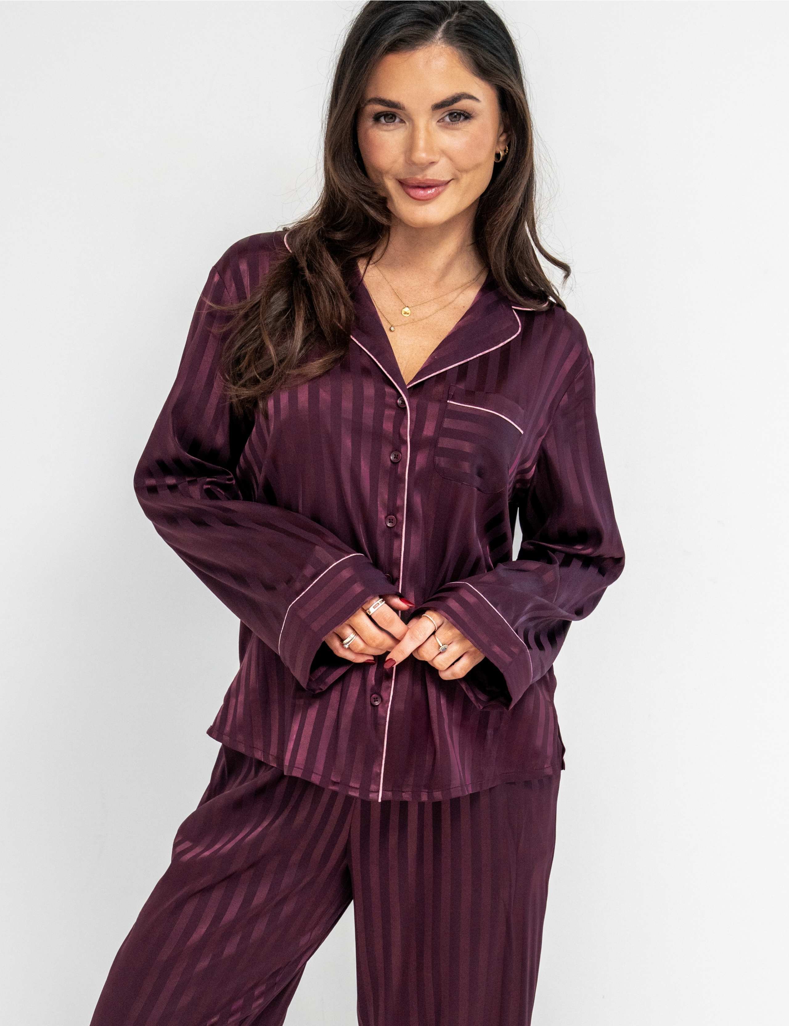 Satin Striped Pyjama Set 7 of 8