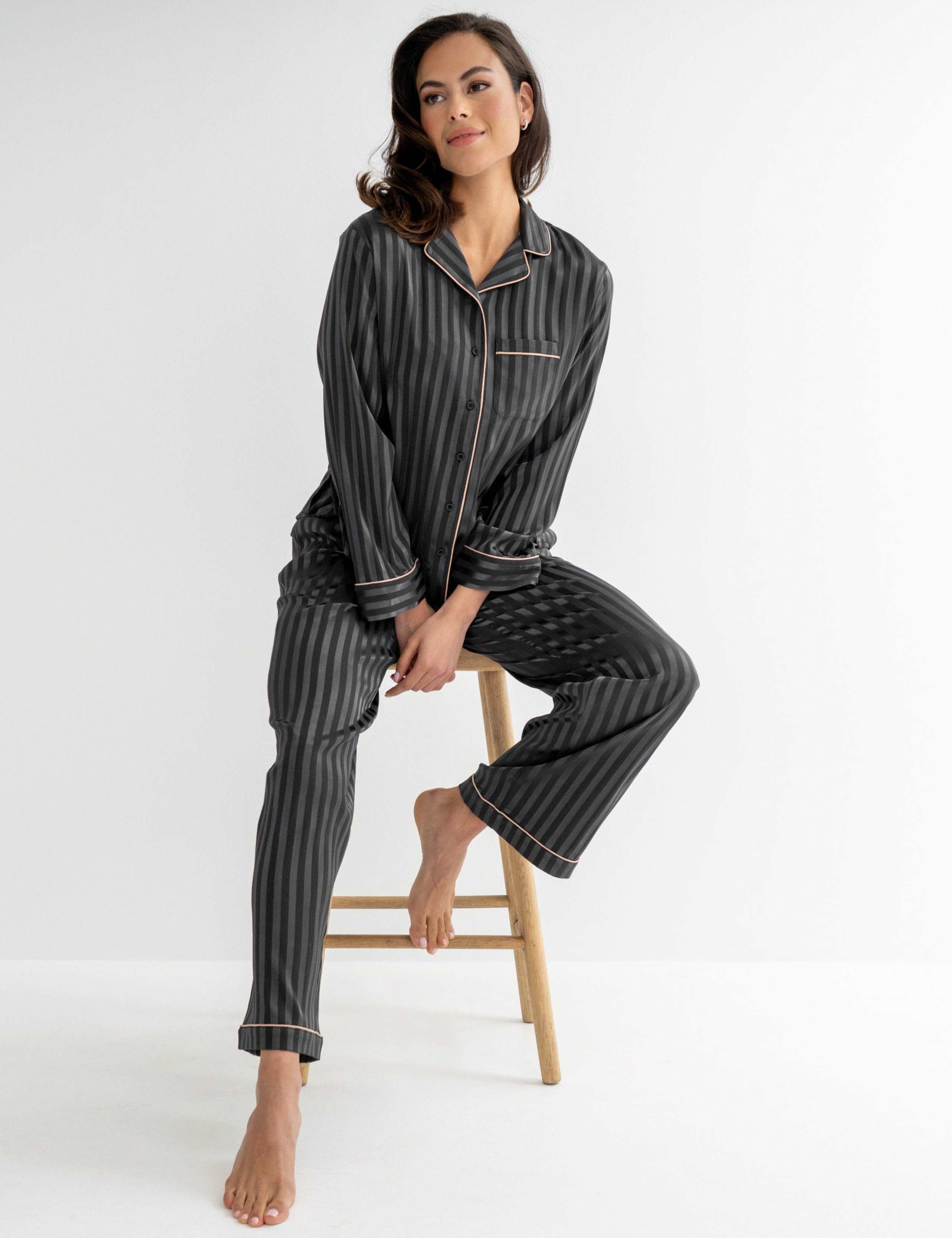 Satin Striped Pyjama Set 7 of 9