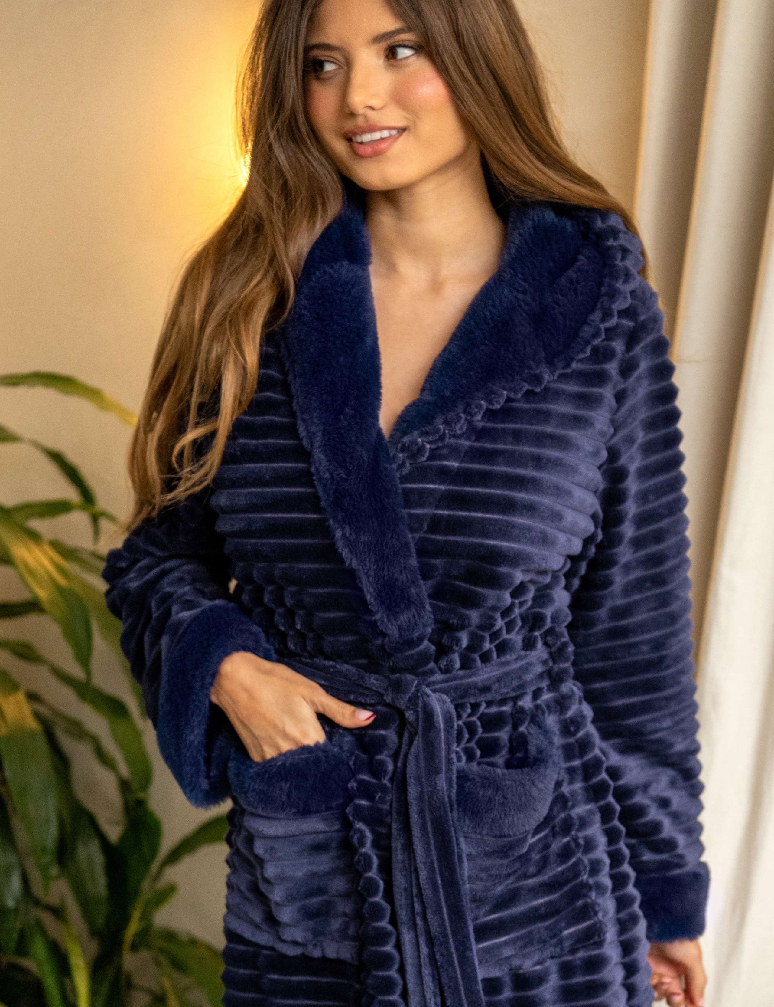 Ribbed Fleece Dressing Gown 5 of 11