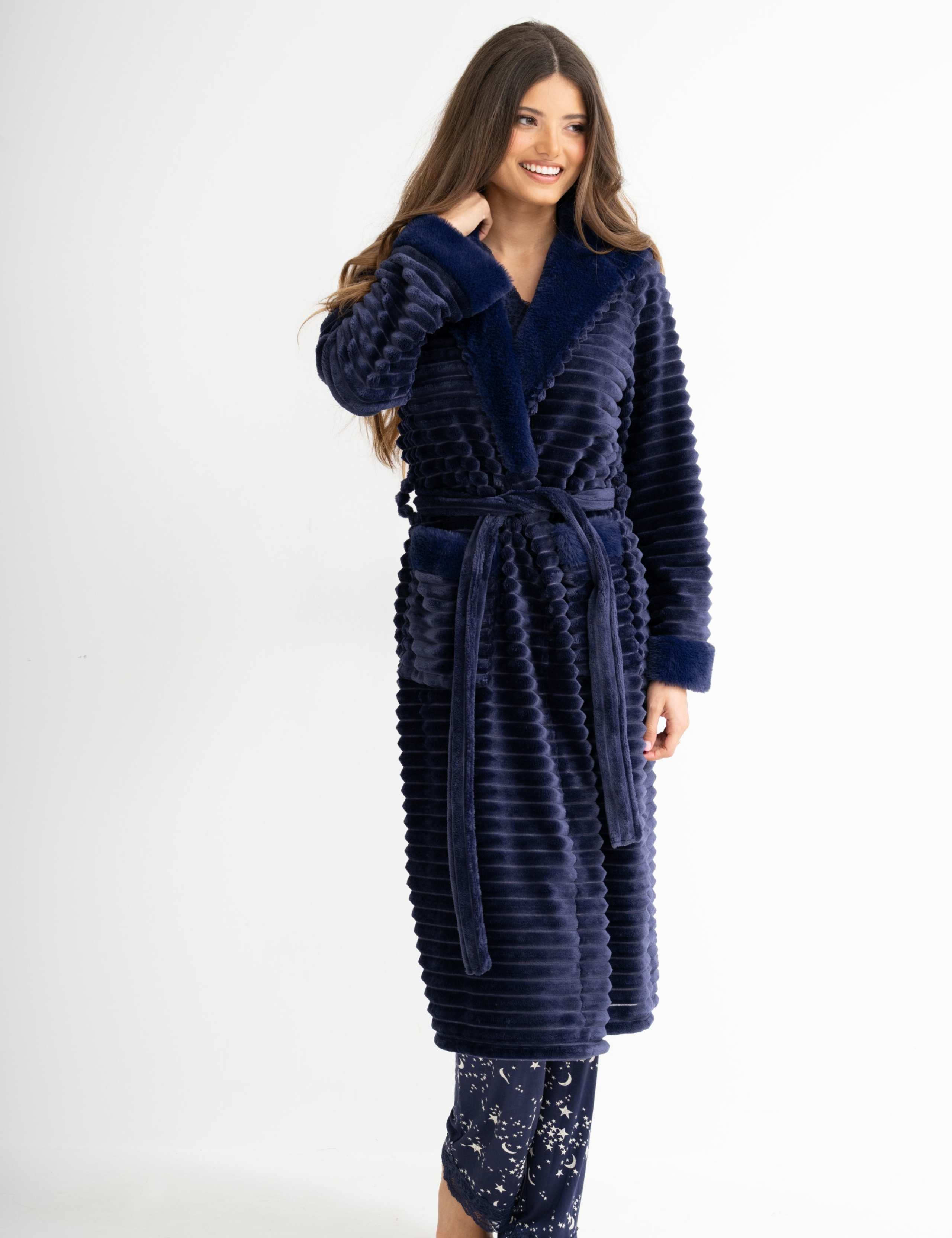 Ribbed Fleece Dressing Gown 7 of 11