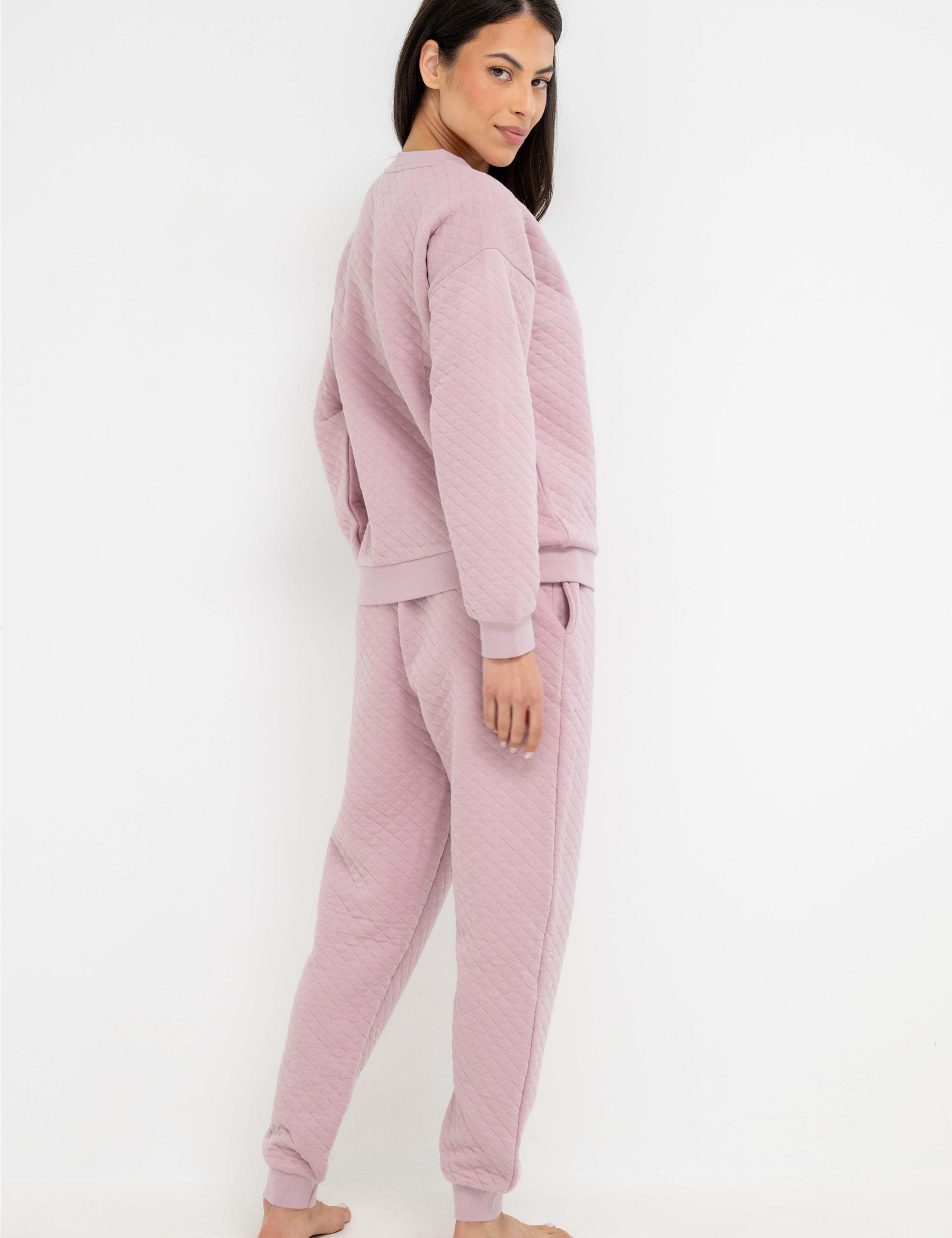 Cotton Rich Quilted Sweatshirt & Joggers Set 3 of 7