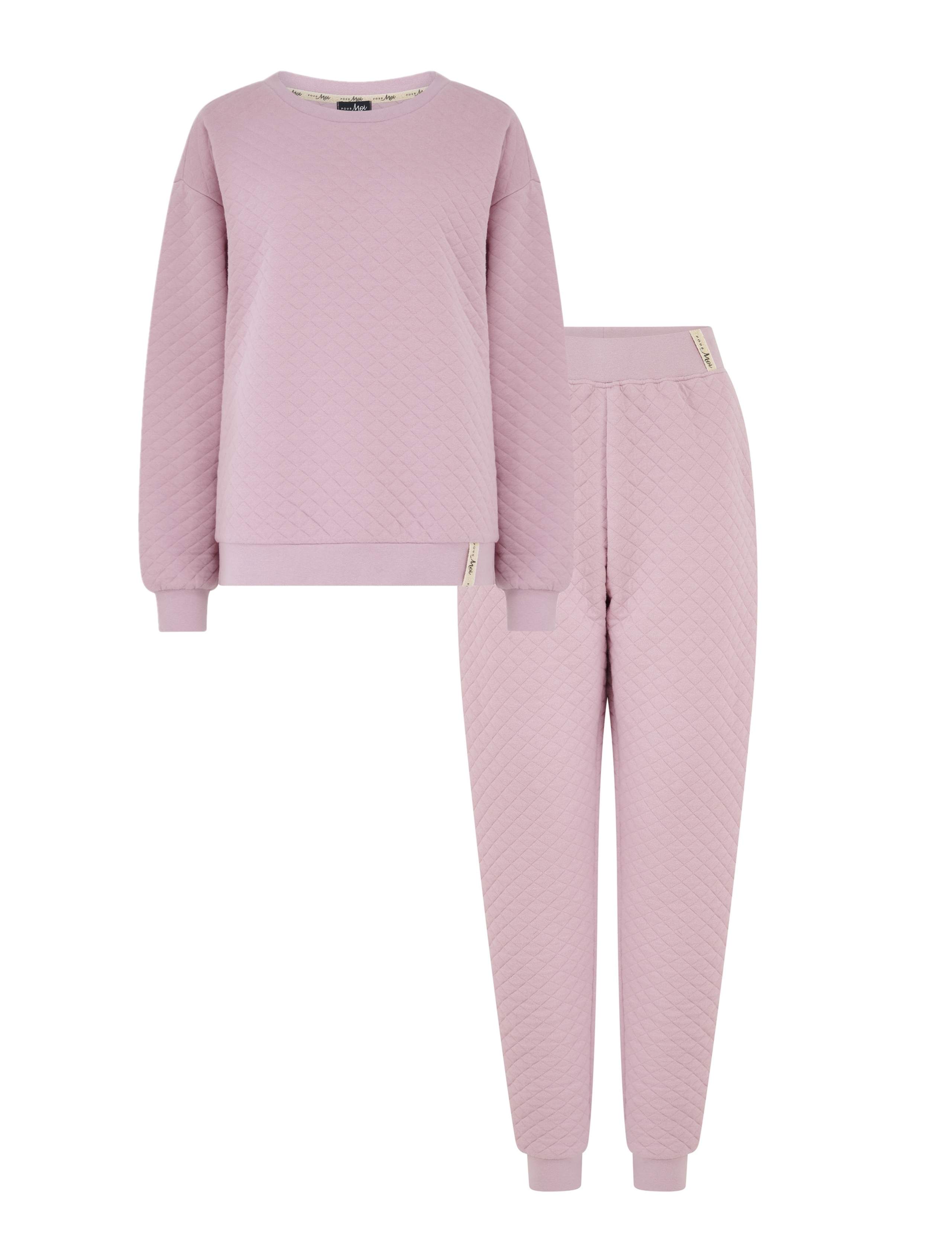 Cotton Rich Quilted Sweatshirt & Joggers Set 2 of 7